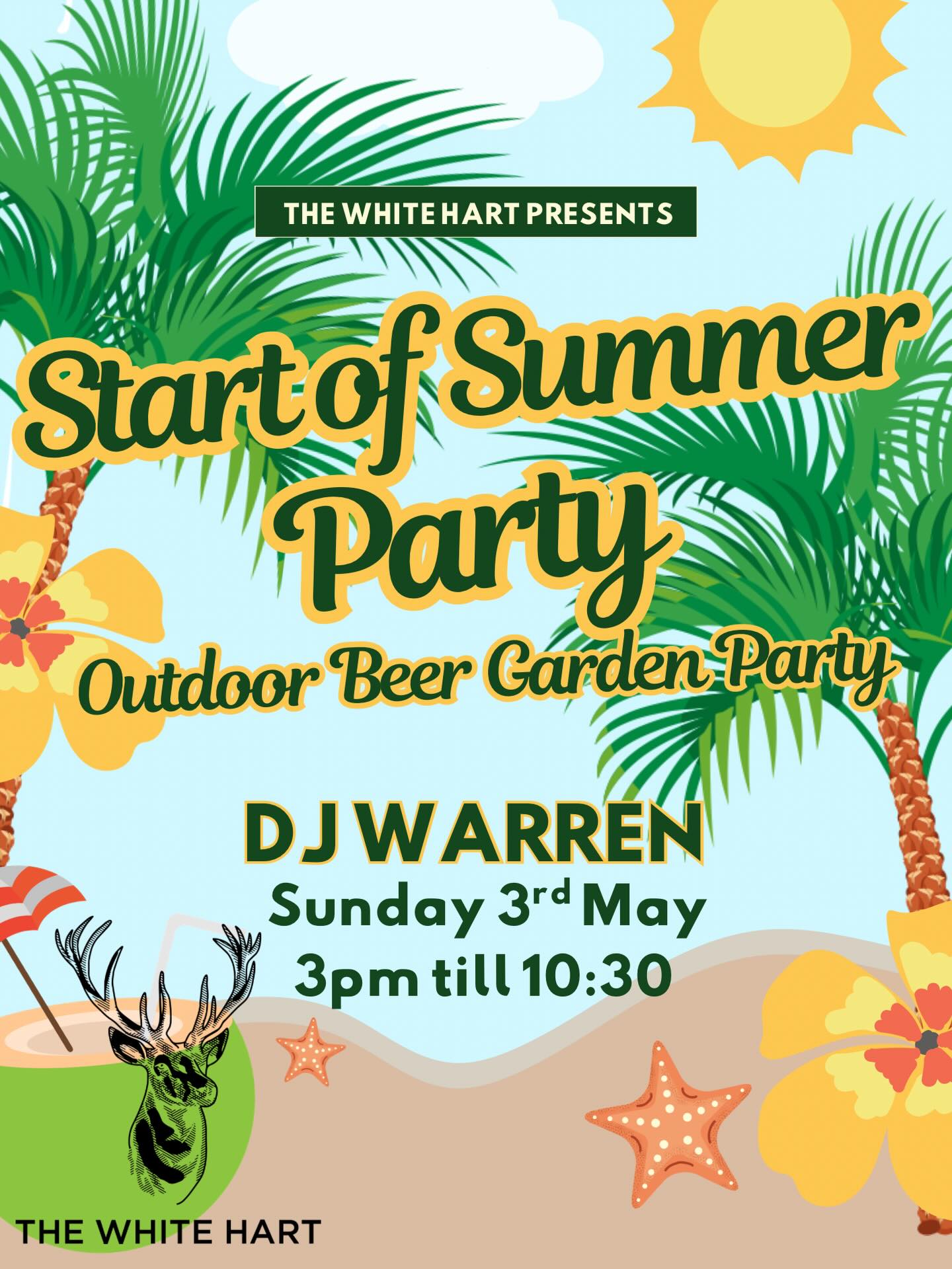 BANK HOLIDAY SUNDAY You don’t wanna miss out
Let’s have garden party with Dj Warren playing the tunes from 3pm into the summer night till 10:30