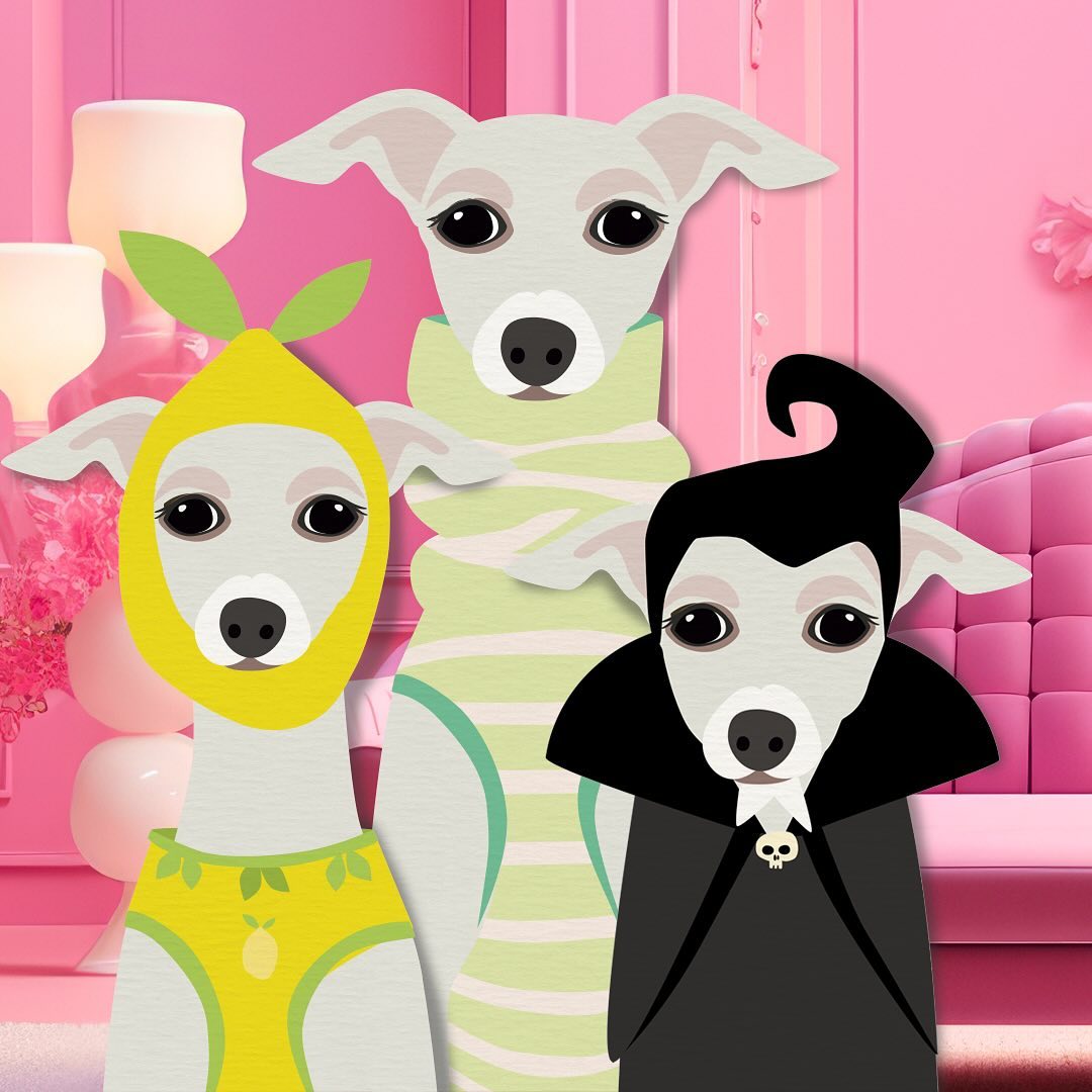 Beate & ihre beiden Freundinnen lieben es ihren Frauchen zu gefallen! Das trifft sich gut, denn heute ist tatsächlich der ‚Zieh dein Haustier an - Tag‘ Meine Hündin wiederum ist mir dankbar, wenn ich ihr bei diesen eisigen Temperaturen ihr Mäntelchen überziehe! Natürlich hat sie auch einen selbstgestrickten Schal! Wie ist es bei dir? Lebst du auch mit Tieren und wenn ja, haben sie eine Garderobe?
.
#lolabrennt #wild #love#mehrfarbeimleben #artthatmakesyouhappy #onlineshop #animation #haustier