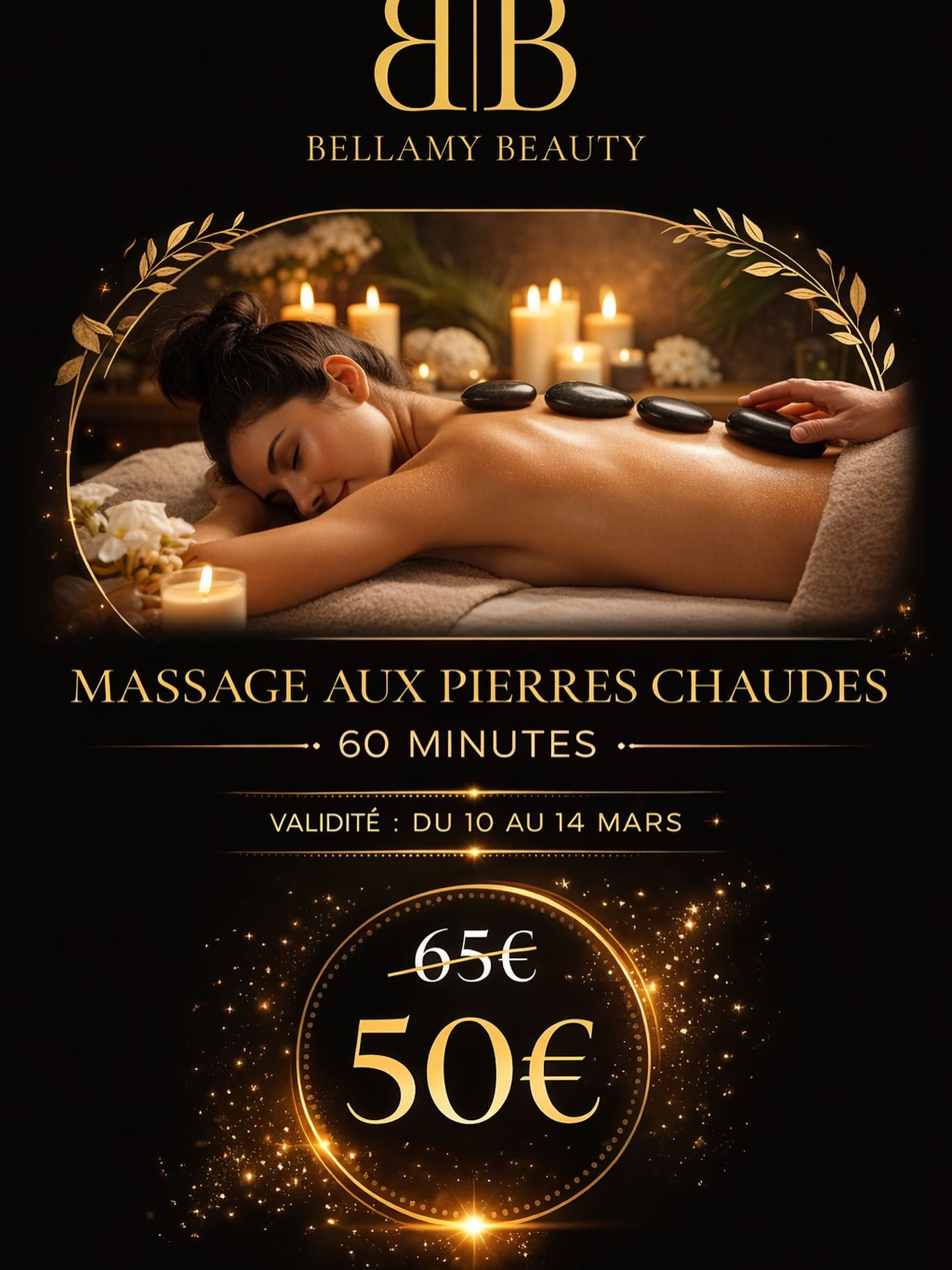 Profitez d’un moment de détente avec le modelage aux pierres chaudes.
Offre valable du Mardi 10 mars au samedi 14 mars ✨
Inscrivez-vous à notre newsletter pour recevoir les offres en avant-première sur www.bellamybeauty.fr😉
Réservez dès maintenant votre modelage.
https://www.planity.com/bellamy-beauty-62490-vitry-en-artois
#vitryenartois #esthetiques #modelage #detente