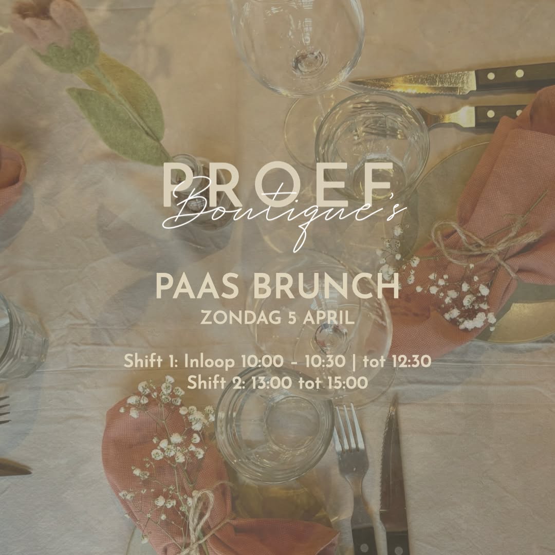 PAASBRUNCH 🐣💛
Pasen komt eraan! Heb jij al plannen?
Ook dit jaar hebben we weer onze Paas Proefplank: een tafel vol kleine, verrassende lekkernijen om samen van te genieten. Perfect voor een gezellige paasbrunch met familie of vrienden. 🐰
Met o.a.:
- Oeufs en cocotte met verse zalm, kruiden olie & crème fraîche
- Whipped geitenkaas met homemade tomatenjam
We serveren de paasbrunch op zondag 5 april in twee shifts:
🐣 Shift 1: Inloop 10:00 – 10:30 | tot 12:30
🐣 Shift 2: 13:00 tot 15:00
Wil je erbij zijn? Reserveer snel via onze website, bel 070 4158255 of mail naar info@proefboutique.nl.
Wacht niet te lang… vol = vol! ✨