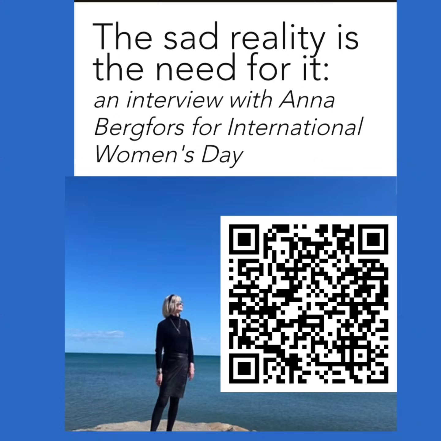 "The sad reality is the need for it". I'm delighted to share my #internationalwomensday interview with StudioBergfors' Anna Bergfors. Read it on my blog via the link in bio or QR code in the image. Watch on YouTube via link in bio or QR code in image.
#iwd2026 #internationalwomensday26