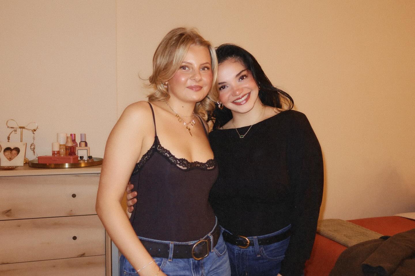 a series of photos in this outfit