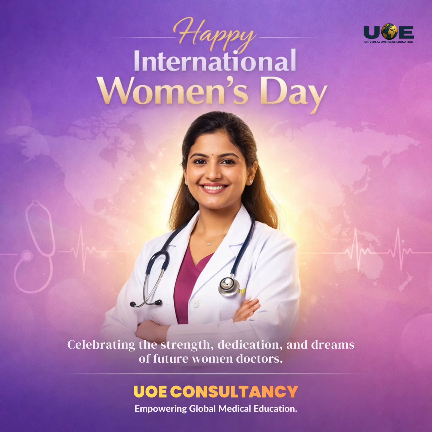Celebrating the strength, resilience, and achievements of women everywhere.
On this International Women’s Day, we honor the dreams, dedication, and determination of every woman striving to make a difference — including the future women doctors shaping the world of medicine.
Happy Women’s Day! 💜