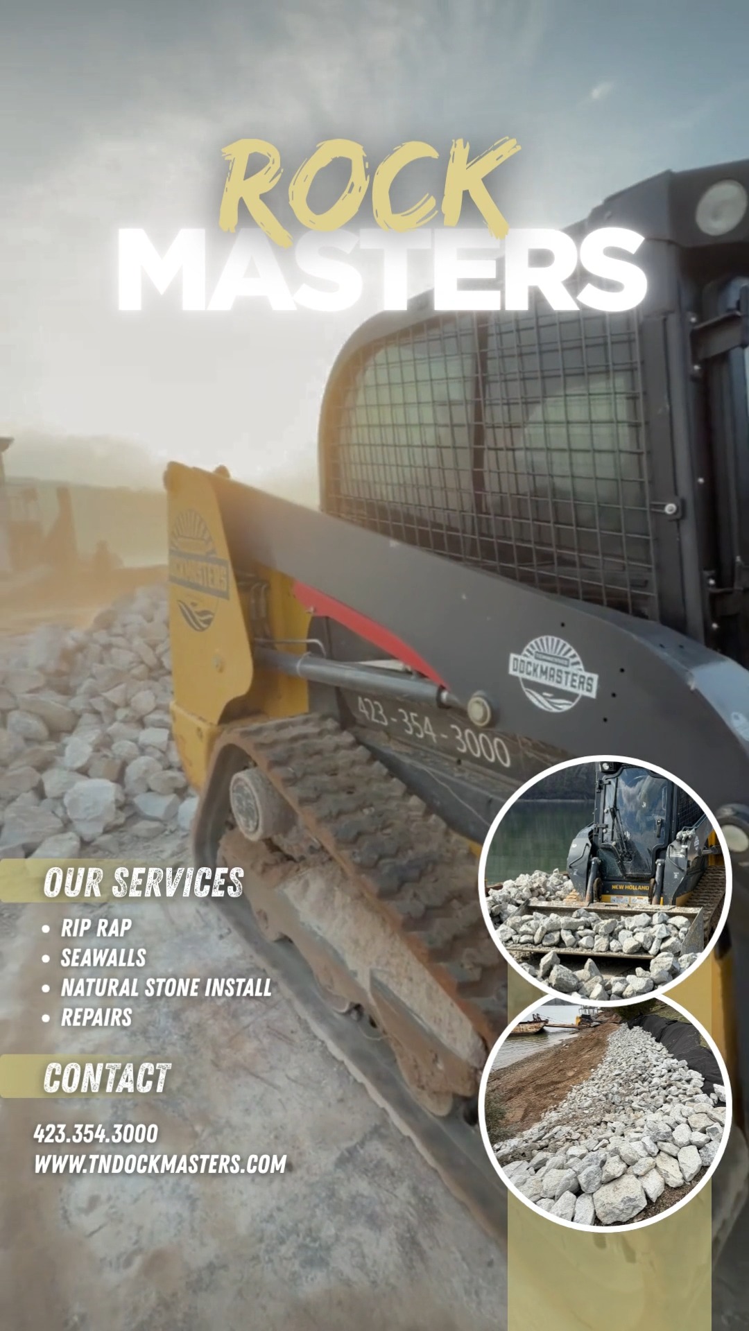 DOCK MASTERS aka ROCK MASTERS! Booking more and more shoreline stabilization projects daily! Shore up your shoreline with the Masters! 423.354.3000 #buildersofinsta #Construction #upgrade