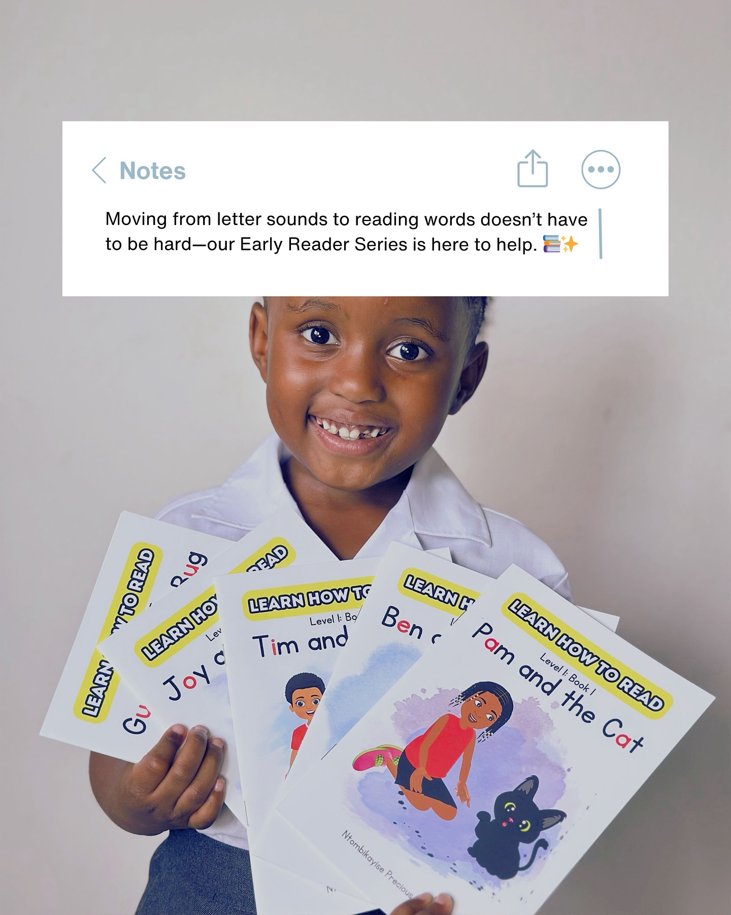Help your child move from letter sounds to reading words. 📚✨
Our Early Reader Series is designed for children who are just starting their reading journey, helping them confidently move from sounds to reading words.
Order yours on our website: www.ntombibhengu.com
