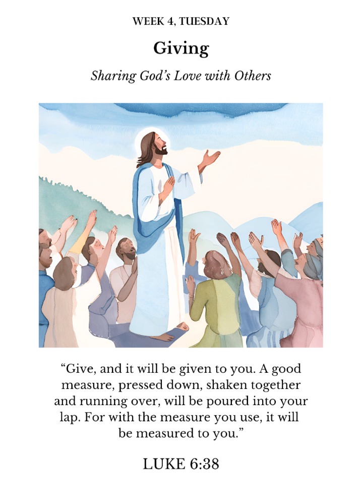 "Give, and it will be given to you. A good measure, pressed down, shaken together and running over, will be poured into your lap. For with the measure you use, it will be measured to you.'
LUKE 6:38
www.womenschristianfellowship.org
#StayPrayedUp #WCF #womenschristianfellowship