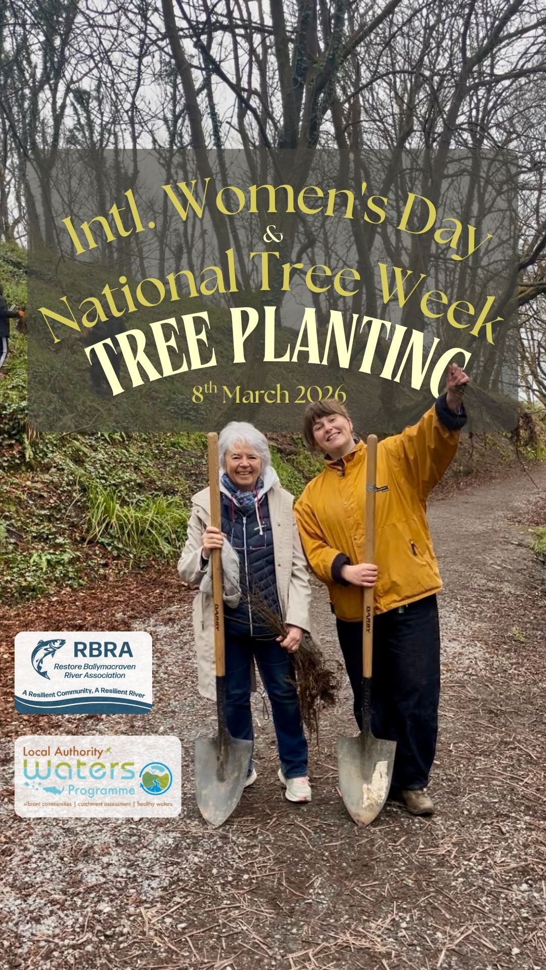 Restore Ballymacraven River Association (RBRA) had another wonderful tree planting day along the Ballymacraven River at the Glen Walk in celebration of International Women’s Day and National Tree Week.
The community planted 200 native trees which totals to just short of 1,000 native trees planted along the Ballymacraven River this year with RBRA! These trees will directly support the health of the river in many ways including; to stabilise the river banks, filter pollutants, regulate water temperature, provide food & shelter for wildlife, improve the overall water quality, & aid in flood management.
To mark International Women’s Day and this year’s theme “Give to Gain”, a tree was gifted to every woman who joined us on the day, and to those who wished to plant a tree in honour of, or to give a tree to, a woman in their life.
Thanks to everyone who came along and got their hands dirty helping restore the river.
We gathered at the @fallshotelandspa after for a well deserved cuppa and chats.
Thanks to @thewoodlandleague and @hometreecharity for providing the trees planted and for @lawaters.ie support, without them this day would not have happened.
#treeplanting #nationaltreeweek #internationalwomensday #lawprofund #riverrestoration