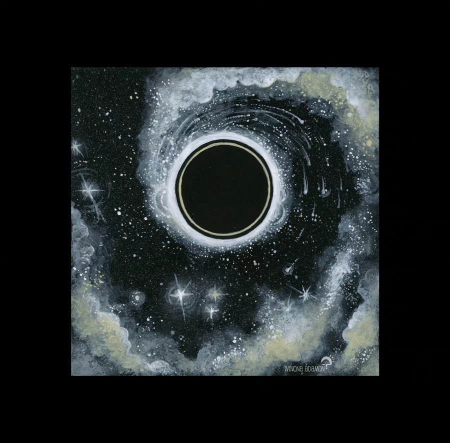 ~* Oeuvre au Noir #3 *~
🇫🇷 ☉ Et voici la troisième, toujours un format 10x10 peint à l'acrylique sur papier noir - pour celle-ci, on part vers les tréfonds de l'espace et on s'inspire de ce que l'on se figure des trous noirs stellaires, une étoile dont le cœur (noyau) est si lourd qu'il s'en effondre sur lui-même
☉ Je suis actuellement en train de travailler sur une version en toile ronde!
-
🇬🇧 ☉ And here's the third, again a 10x10 format painted in acrylic on black paper - for this one, we're heading for the depths of space and taking our inspiration from what we think of as stellar black holes, a star whose heart (core) is so heavy that it collapses in on itself.
☉ I'm currently working on a round canvas version!
-
Acrylique sur papier noir, 10x10cm et présentés dans des cadres de 20x20cm
Acrylic on black paper, 10x10cm, presented in 20x20cm frames
-
--
---
🏷️ nigredo - melanosis - albedo - leucosis - citrinitas - xanthosis - rubedo - purpling - iosis -alchemical - As above so below
#alchemy #alchimie #alkaheist #asabovesobelow #space #blackhole #interstellar #traditionalart #acrylic #acrylicpainting #fantasy #fullcirclemoment #illustration #contemporarypainting #illustrationdrawing #traditionalillustration #art #artwork #frenchartist #artistefrancaise #womenartists