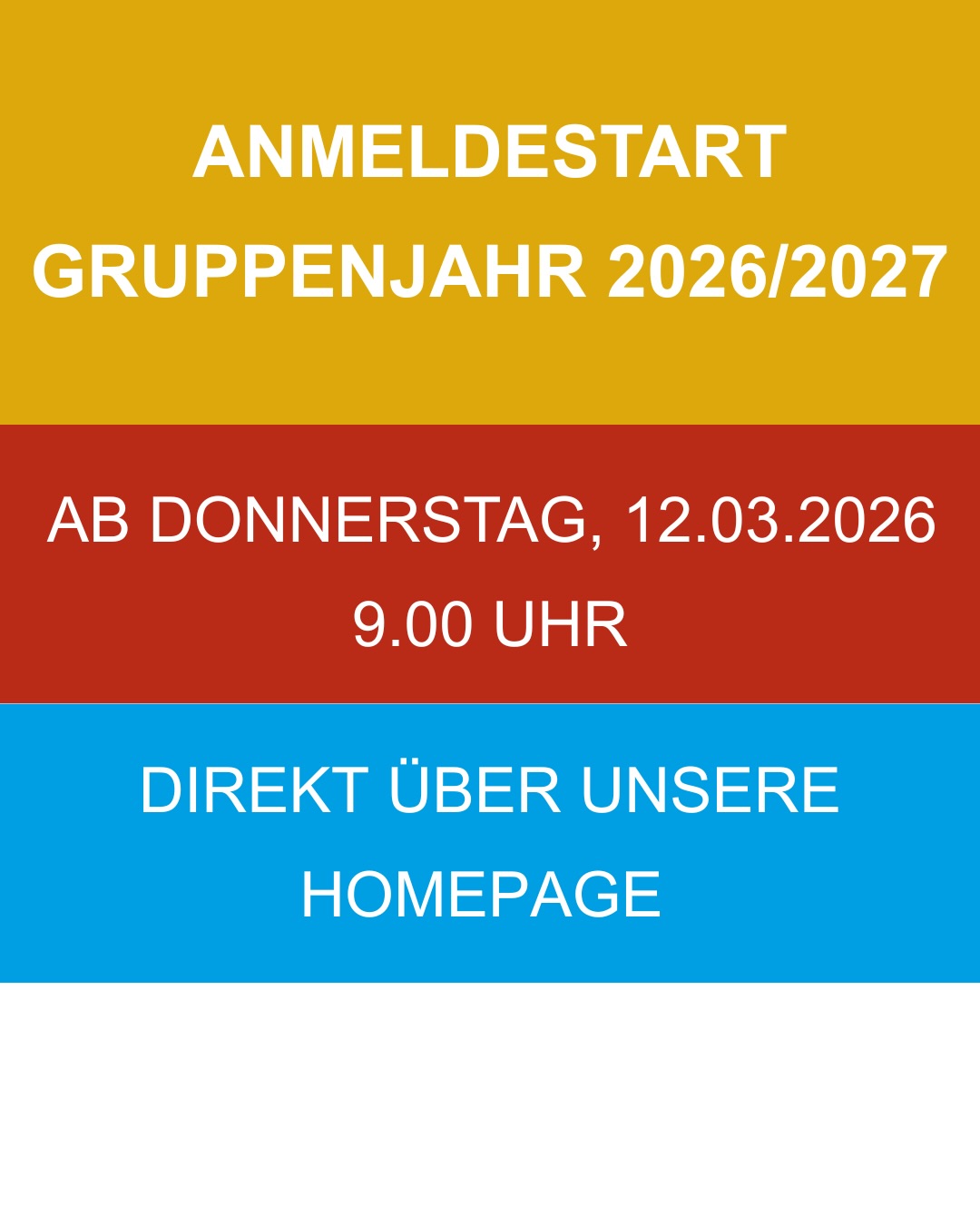 Am Donnerstag startet die Anmeldung für unser kommendes Bärlihuus-Jahr mit Start August 2026!
Wir freuen uns sehr mit einer neuen Gruppe zu starten, den Delfinen. Dienstag Vormittag wird neben dem „normalen“ Spielgruppenalltag der Fokus auf Sprachförderung gelegt.
Alle Details zu der neuen Gruppe und natürlich dem bestehenden Angebot findet ihr auf unserer Homepage. Dort könnt ihr euch dann auch ab Donnerstag, 9.00h anmelden.
Wir freuen uns auf euch ❤️