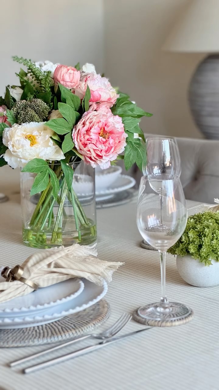 Create a beautiful moment for Mum this Mother’s Day with a soft, timeless tablescape using some of our most loved pieces.
Start with the elegant Taupe Stripe Tablecloth as your base, layer with our textured Grey Rattan Round Placemats, and finish with the delicate detail of our White Pearl Stoneware Plates and our Luxury Peony Arrangement paired with Miniature Hebe Pots for that effortlessly elevated look.
Simple, thoughtful styling that turns a Sunday lunch into something truly special.
Save this for inspiration, share it with someone hosting this Mother’s Day, and let us know in the comments who you’ll be setting the table for. 🌸
#MothersDayTable
#TablescapeInspiration
#BoxwoodHome
#SpringTableStyling
#neutralhomedecor