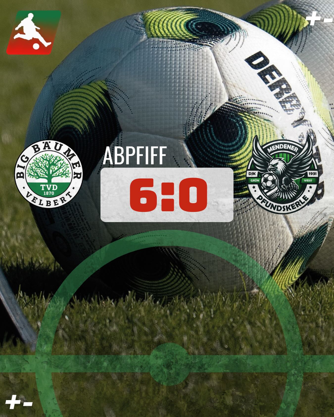 Abpfiff!
Die @bigbaeumer hatten heute die @gwmendenpfundskerle zu Gast. In einem fairen Spiel zeigten die Big Bäumer eine starke Leistung und konnten sich deutlich durchsetzen. Am Ende gewannen sie ihr Heimspiel mit 6:0.