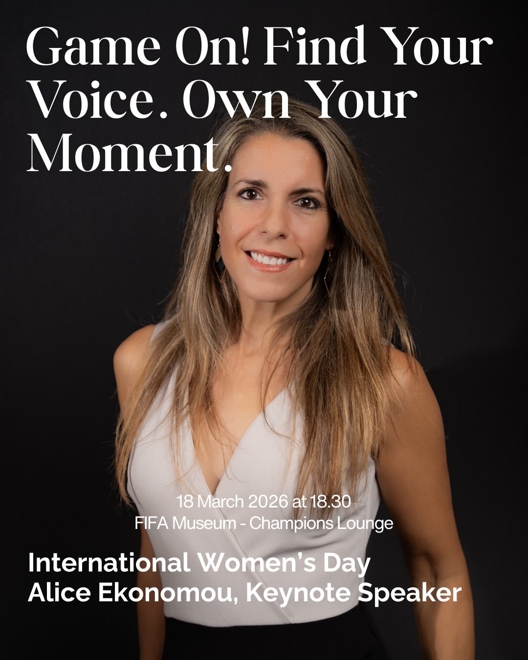 ⚽️Game on! Join us this month as we celebrate International Women’s Day with an inspiring and energizing evening at the FIFA Museum Champions Lounge.
Step into the arena with PWG Zurich for an event designed not only to inspire you but to move you into action.
Many capable women wait.
They wait for certainty. For confidence. For the “right” moment.
But confidence is not something we wait for, it’s something we build. Through action. Through movement. Through stepping forward before we feel fully ready.
In her keynote, Speak Before You’re Ready, Alice @thebalancedspeaker will share insights on how taking action creates clarity and self-trust, rooted in her extensive background in sports marketing, performance, and confidence training.