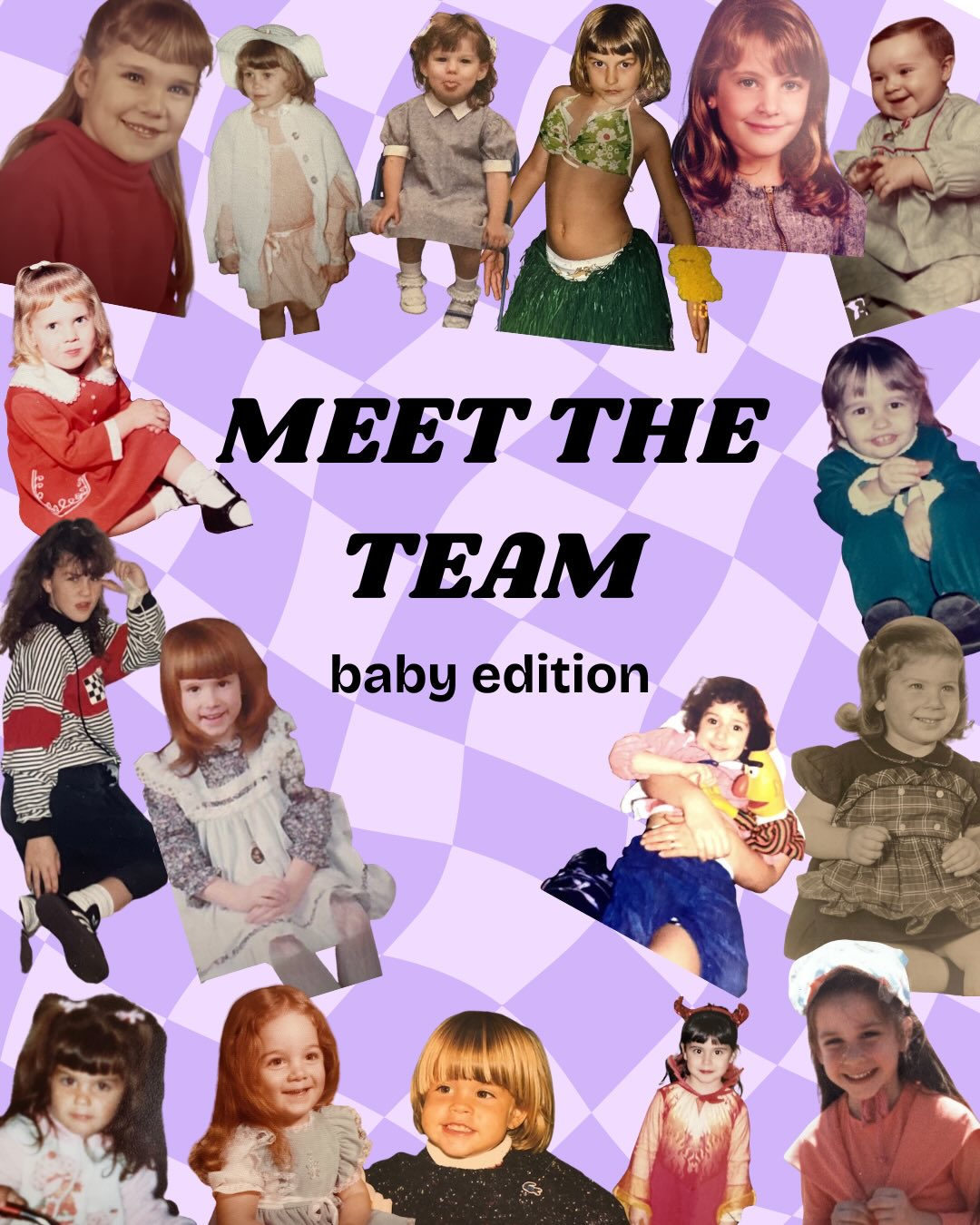 INTERNATIONAL WOMENS DAY 💜 I mean how can we not show off our staff in this adorable baby edition trend! 😍 can you find your girl?! #babyphototrend #buckscounty #internationalwomensday #salontrend