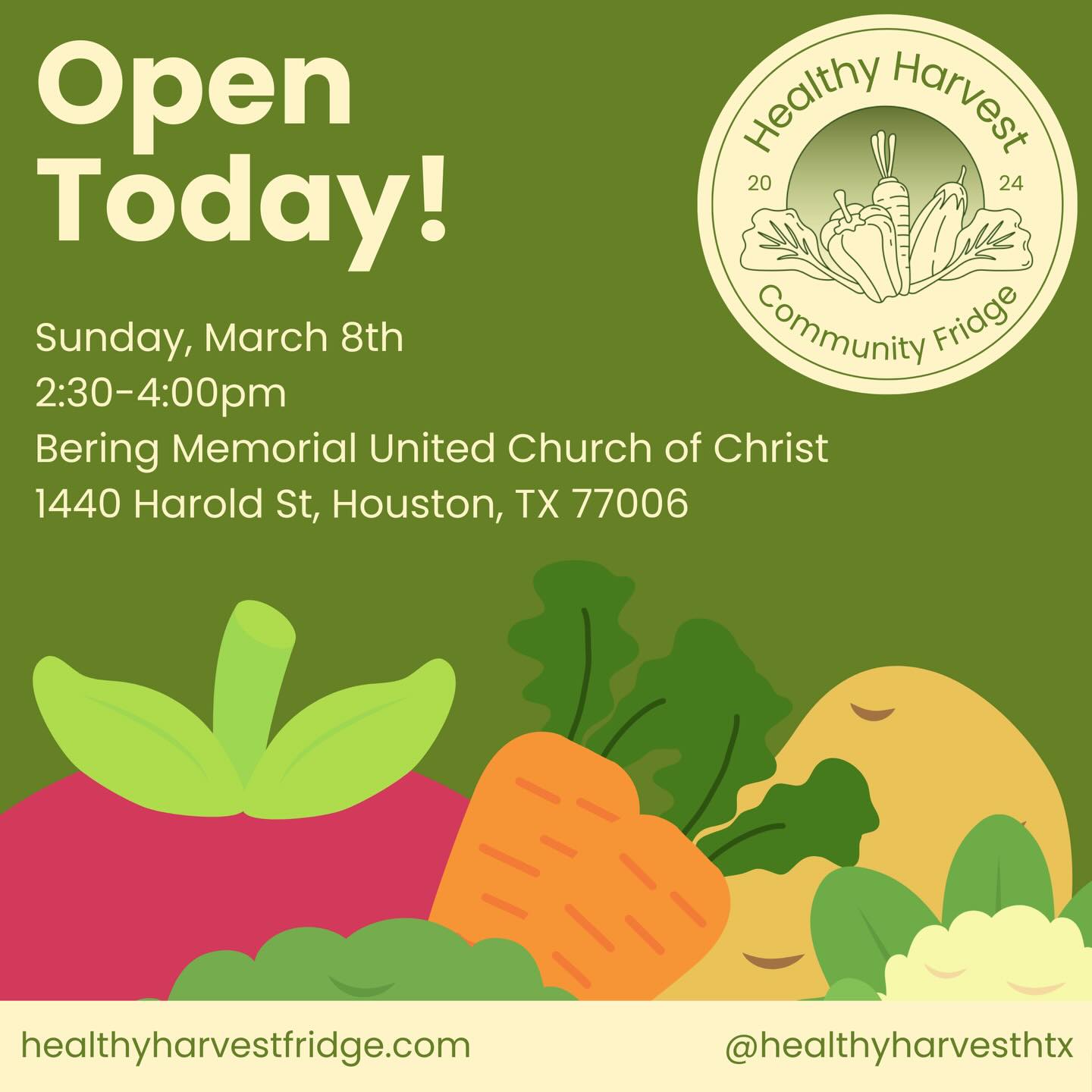 We’re back for our first March opening! Come stop by for some free groceries 🛒🥗
We are now moving to a twice a month schedule, so we will be open again on the 22nd as well 👍