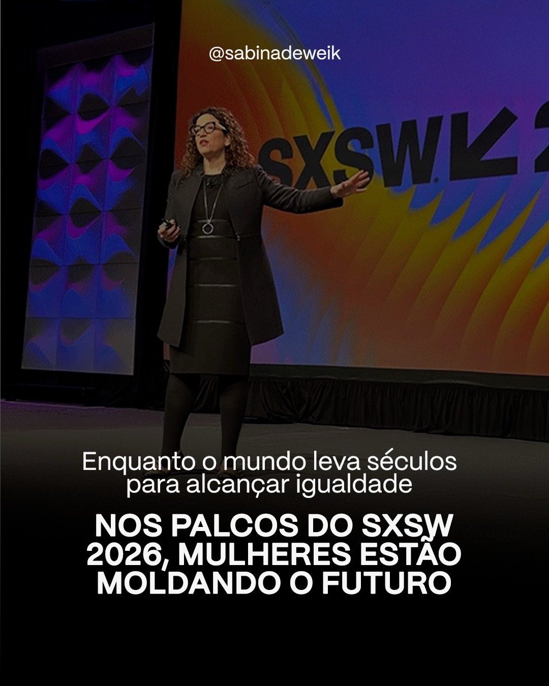 Trilhar um caminho no universo da inovação muitas vezes significou ocupar e sustentar minha voz em espaços historicamente dominados por homenss.
Como palestrante e futurista, já estive em inúmeras mesas onde eu era a única mulher falando de tecnologia, futuro e transformação.
Isso nunca foi confortável, mas foi necessário.
Ver mulheres como Amy Webb, Rana el Kaliouby, Brené Brown, Esther Perel, Amy Gallo e tantas outras liderando debates centrais do SXSW em 2026 é mais do que representatividade, é um deslocamento de eixo cultural.
Ainda assim, o mundo pode levar mais 123 anos para atingir paridade de gênero. Estamos avançando na narrativa mais rápido do que na estrutura?
Tenho orgulho de participar na construção de um mundo mais equânime e de levar adiante vozes que ampliam a capacidade coletiva de imaginar e construir futuros melhores.
Futuros não são neutros. Eles refletem quem tem espaço para imaginá-los. Por isso, ampliar vozes é expandir quem imagina. E eu escolho todos os dias fazer parte desse construção. Feliz Dia Internacional da Mulher ✨
#SabinaDeweik #SXSW #liderançafeminina