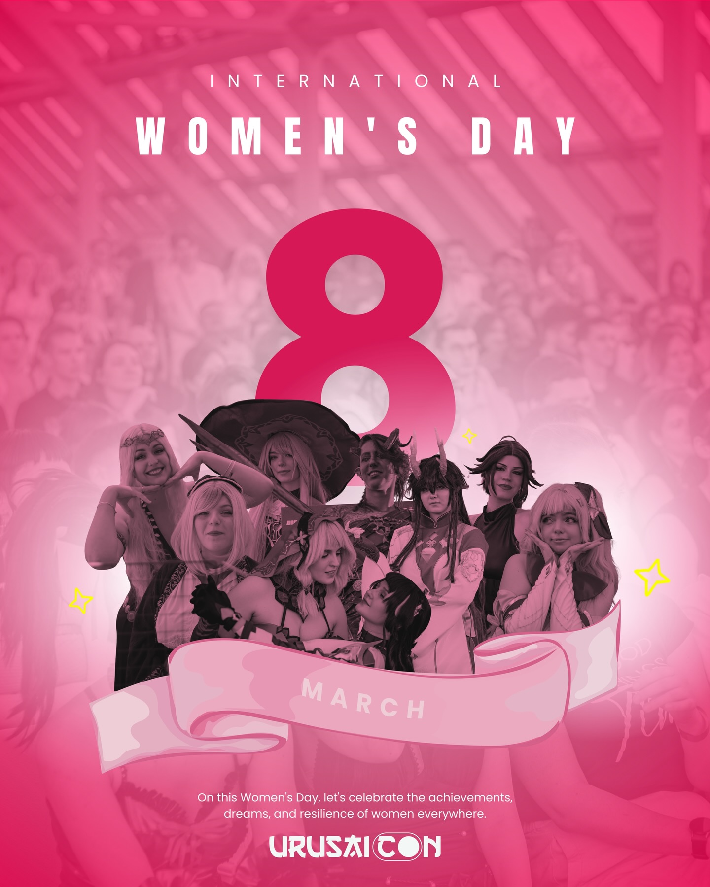 Happy International Women’s Day! 💞
From all of us at Urusai Con, we want to send our warmest wishes to all the strong, inspiring women everywhere. Your courage, kindness, resilience and determination make the world a better place every single day, not just today.
We celebrate you, we appreciate you and we stand with you!🌸