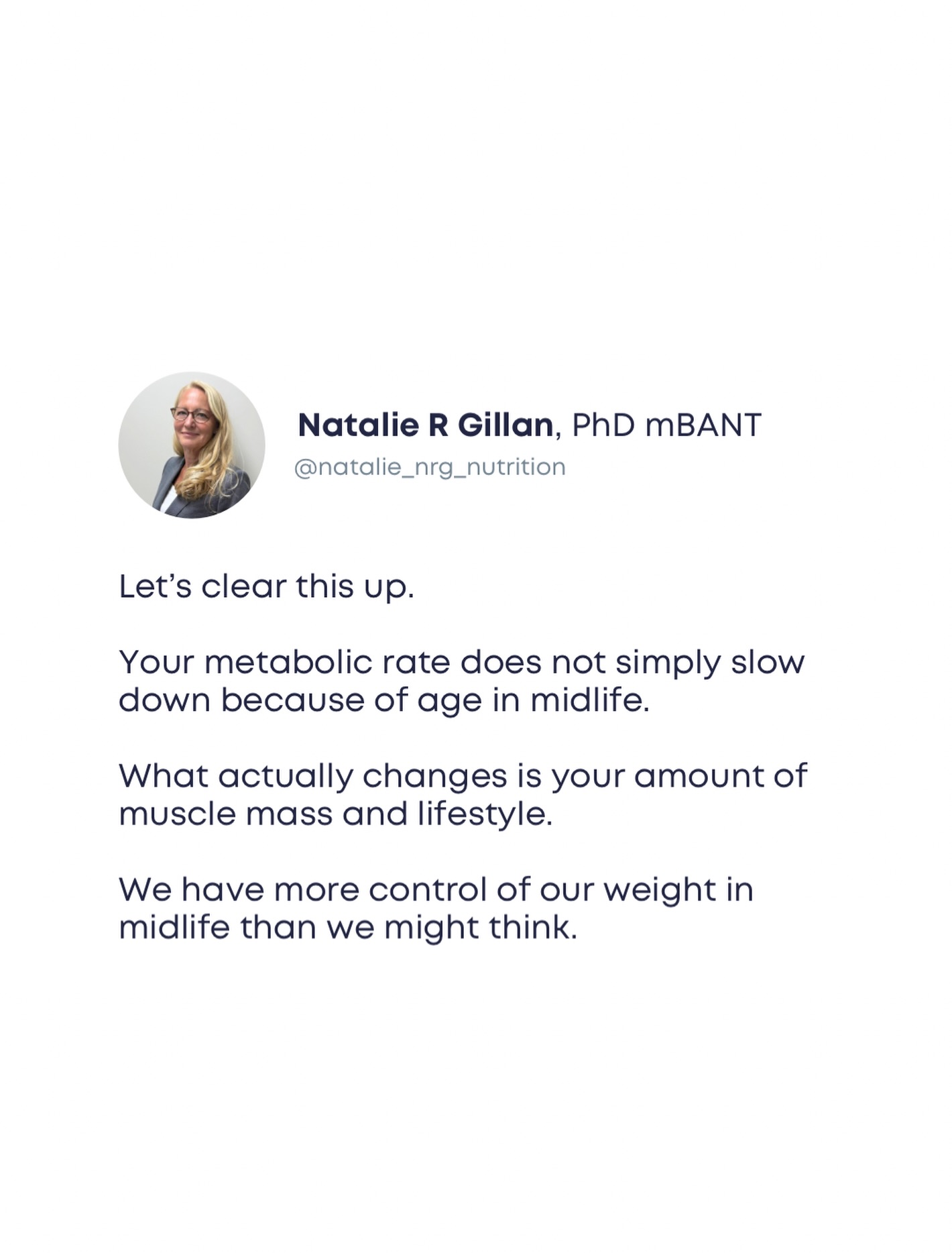I often hear my clients say ‘my metabolism is slowing down because I’m getting older’. And my answer is generally; Yes, but also No…
Data shows that the biggest drivers of changes in metabolic rate aren’t linked to age itself, but changes in body composition and behaviour.
Landmark research published in Science — one of the largest studies of human energy expenditure ever done — found that basal metabolic rate (calories burned per day) stays remarkably stable from about age 20 to around age 60. In other words, for most of adult life there isn’t a continuous decline in metabolism simply because of physical aging.
The key takeaways from this study were:
- Metabolism peaks in infancy and then declines rapidly until early adulthood (as growth slows).
- From ~20 to ~60, metabolism is stable across adult decades.
- Only after about age 60 does metabolic rate begin a gradual decline again — roughly ~0.7% per year.
Changes in body composition people experience in midlife are instead predominantly as a result of the combination of reduced total muscle mass and lowered daily activity (NEAT).
People with more lean mass tend to have higher metabolic rates regardless of age.
Older adults who stay active and maintain muscle can have metabolic rates similar to much younger adults when corrected for body composition.
So, if you were looking for more motivation to start proper resistance training and to eat more protein, look no further 💪🏼✨
#strengthandendurance #healthyaging #metabolism #functionalmedicine