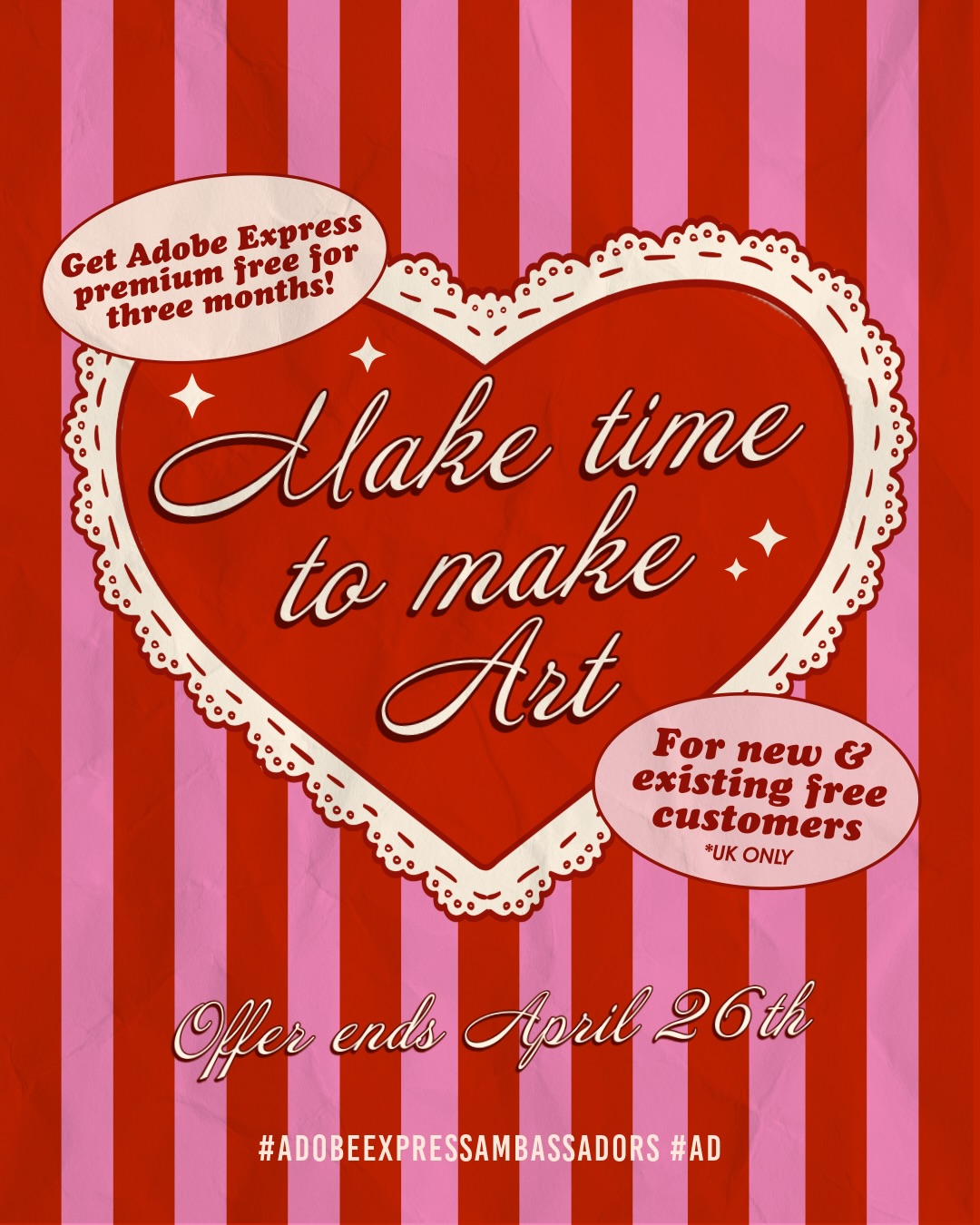 Make time to make art, on @adobeexpress FREE for 3 months! Uk huns grab this offer before it expires April 5th 2026!
Swipe to see some of my favourite Express features!😍
All of this post was made on Express too, so get creative yourself and try it today!!
#adobeexpressambassadors #ad #expresspremiumpromouk #adobeexpress #adobe
