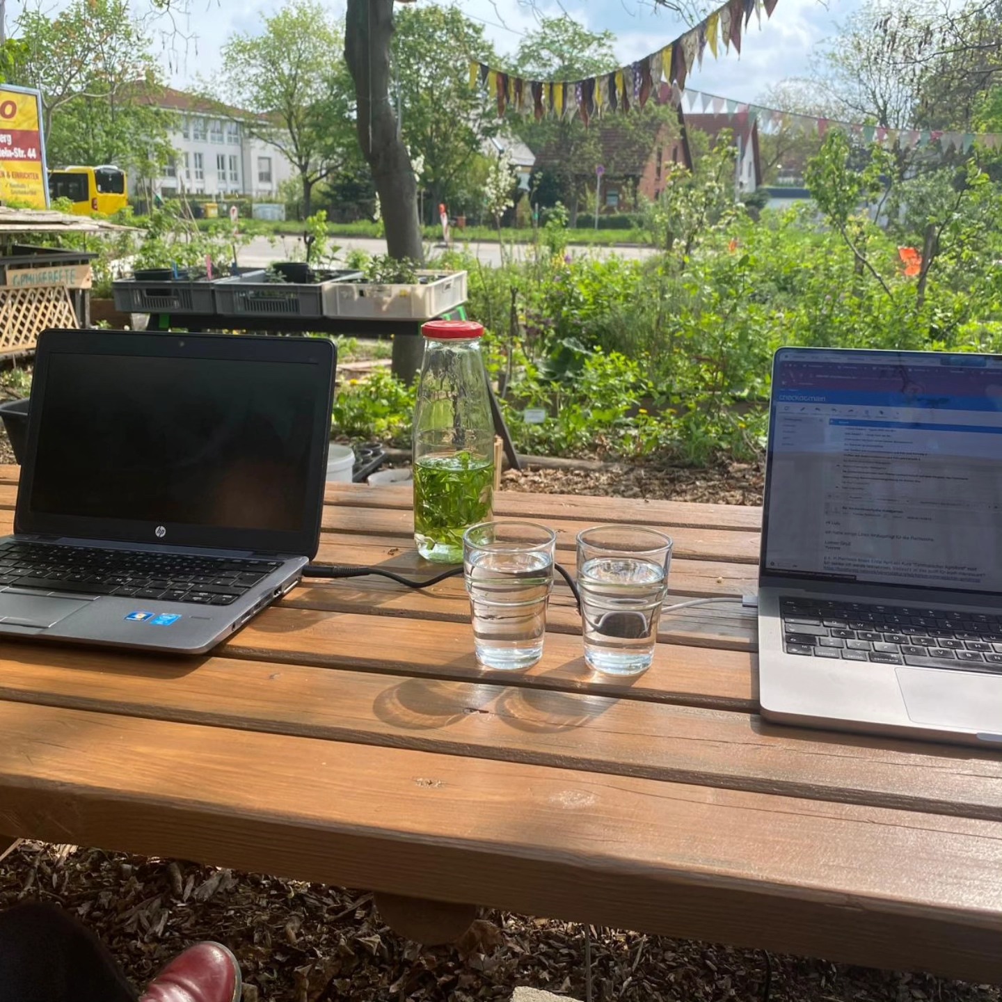 Unser HarzAcker-Büro ist heute im Grünen 🌿
Mit super Ausblick auf den Waldgarten von @peaceofland.berlin arbeiten wir heute an den nächsten HarzAcker-Aktionen! 😍🌱
Stay tuned!
#HarzAcker #HarzAckerP25 #HarztalWildeRose #parzellex #pflanzdeinkiez #urbangardening #urbangardeningberlin #communitygardening #gemeinschaftsgarten #urbanfarming #baumscheiben #workshop #partizipation #kleingartenanlage #qmharzerstrasse #stadtnatur #umweltbildung #gesundeernährung #neukölln #harzerkiez #konsumfrei #gruen #senatsverwaltung #berlin