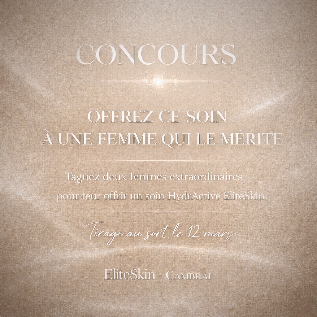 À l’occasion de la Journée Internationale des Droits des Femmes, j’ai envie de célébrer votre beauté naturelle ✨
Je vous offre 1 soin HydrActive EliteSkin pour révéler l’éclat de votre peau 🤍
Ce soin signature nettoie la peau en profondeur, resserre les pores et redonne un glow incroyable.
Pour participer :
1️⃣ Suivre @eliteskin-cambrai
2️⃣ Liker et partager cette publication
3️⃣ Identifier 2 femmes inspirantes en commentaire #jeuconcours #soinvisage #glow #cambrai #hydra