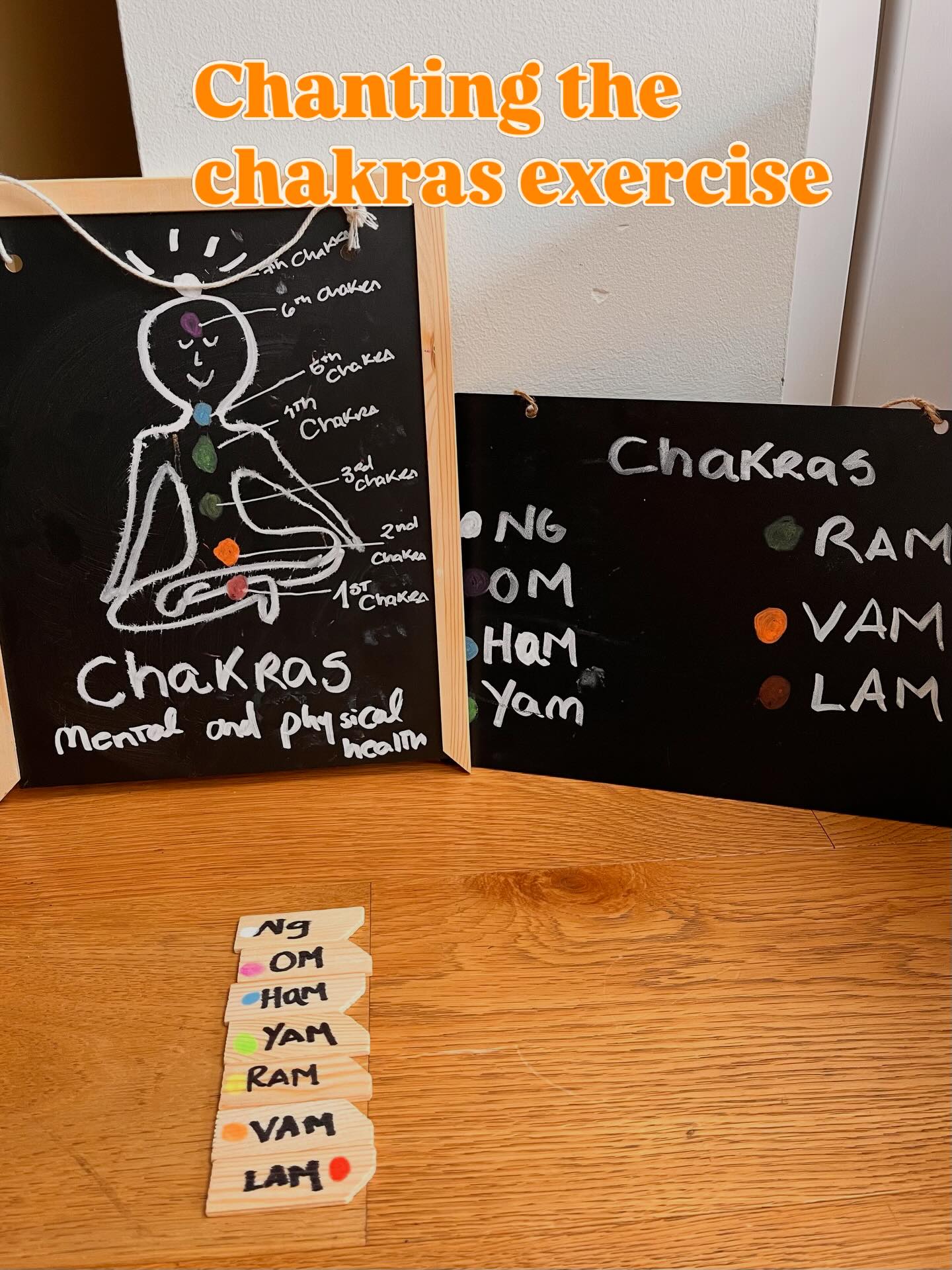 Last Saturday we practiced a chakra chanting at Phoenix yoga. The chakra chanting is a traditional yogic practice for helping to free energy and liberate individuals from physical and mental stagnation. It has all the benefits of regular chanting like elongating the exhalation, increasing our lung capacity. Also, chanting can improve our mood. The vibration during the chanting can have a cleansing effect on the body. Chanting help us to reduce rumination as we focus on different colours, sounds and body parts. The most beautiful part of the practice was that we were together chanting and enjoying with our community! If you like to practice some chanting come to my class next Saturday at 9:15 am.