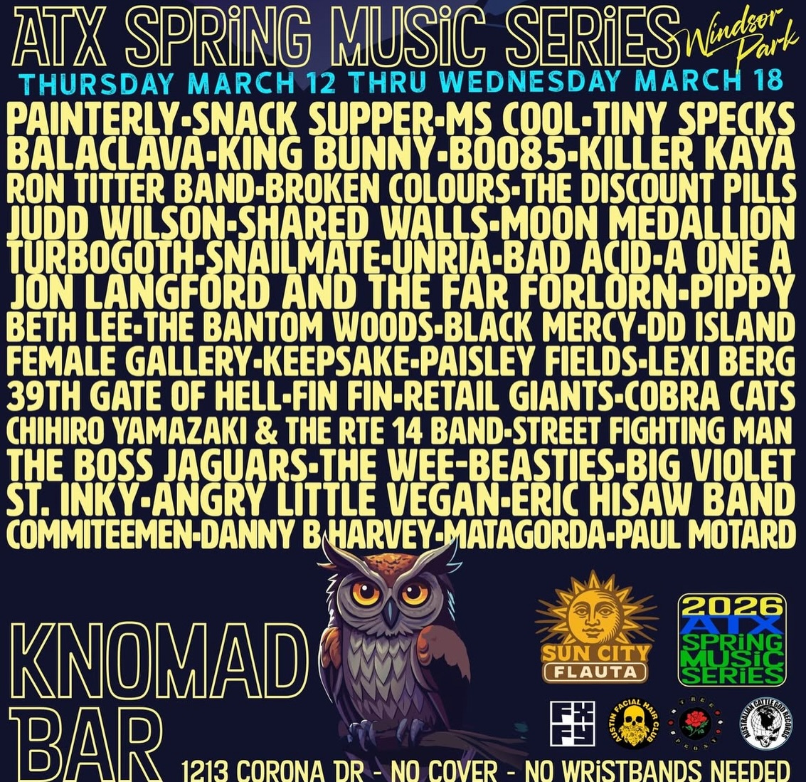Friday 13th match catch us at the KNOMAD BAR Austin Texas! On at 6.15pm ✌️
#festival #shows #bands #march