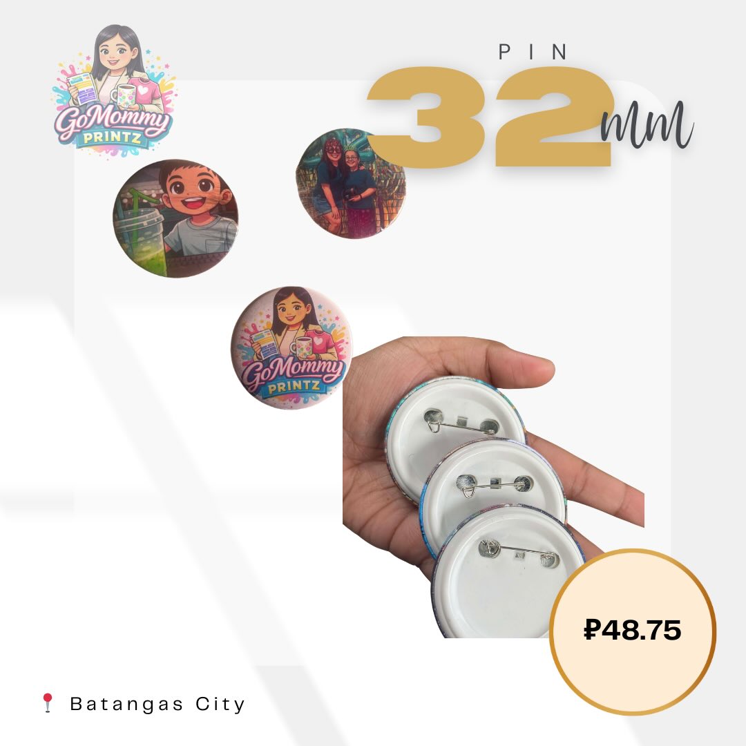 Maliit ang size, pero malaki ang savings! 💸
Check out our 32mm Customized Items Price List at GoMommy Printz. Perfect for school clubs, party favors, or just personal collection. Kahit maramihan, siguradong hindi masakit sa bulsa!
✨ Sulit Deals for You:
• per piece (Solo)
• for 10-50 pcs (Bulk Discount!)
• for 100+ pcs (Wholesale Price!)
Quality prints at pocket-friendly prices? Dito na tayo sa GoMommy Printz! DM for orders. 💌
TikTok: _gomommyprintz
Instagram: _gomommyprintz
Facebook: GoMommy Printz
📍 Batangas City
#SouvenirsPh #budolfindsph #batangascity #supportsmallbusinessowners #supportlocal