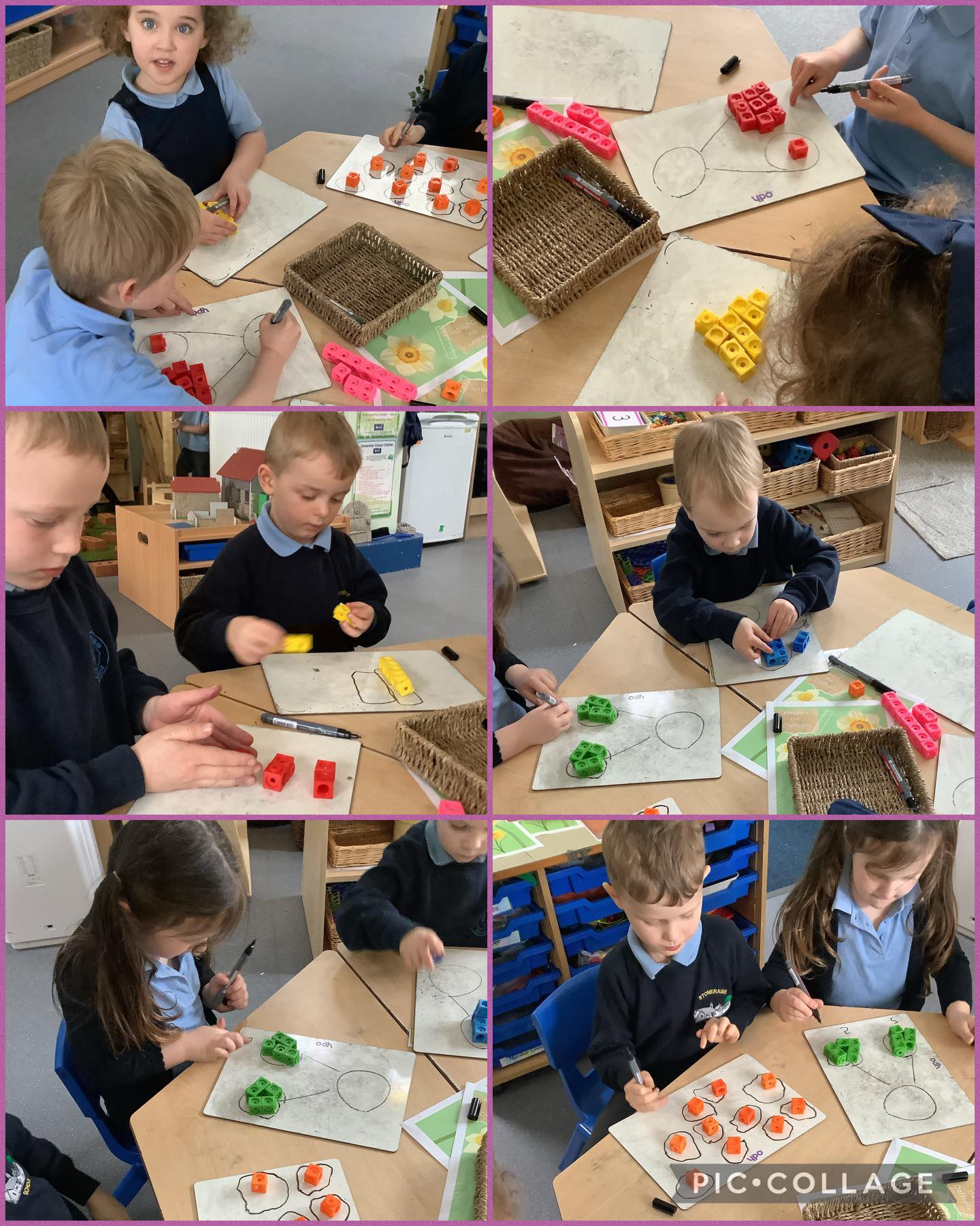Today in maths we explored the composition of numbers to 10. The children used objects to explore what they could see and explain how they could see it. Some children then moved on to using the part–whole model to explore different number bonds to 10. Great mathematical thinking! #mathsineyfs