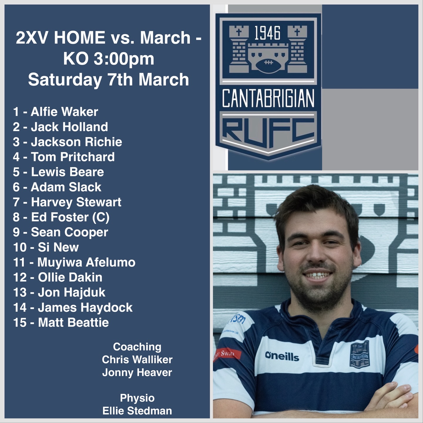 💥SQUAD ANNOUNCEMENT💥
Our 2XV will be playing @marchbearsrugby at HOME tomorrow! Kick off 3pm!
Come and join us for an afternoon of rugby!
Good luck lads!
📸 @bwsportsphotography
#rugby #cantabs #cantabsrugby #socialrugbyincambridge #cambridge