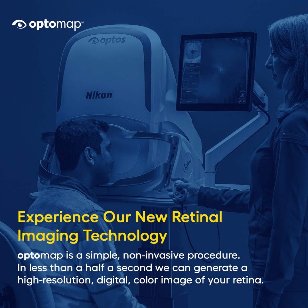 The key to having and maintaining healthy eyes is in the early detection of potential problems. We are happy to announce that we are now offering optomap imaging, In less than half a second we can generate a high-resolution, digital color image of your retina.
Ask for optomap during your next exam!