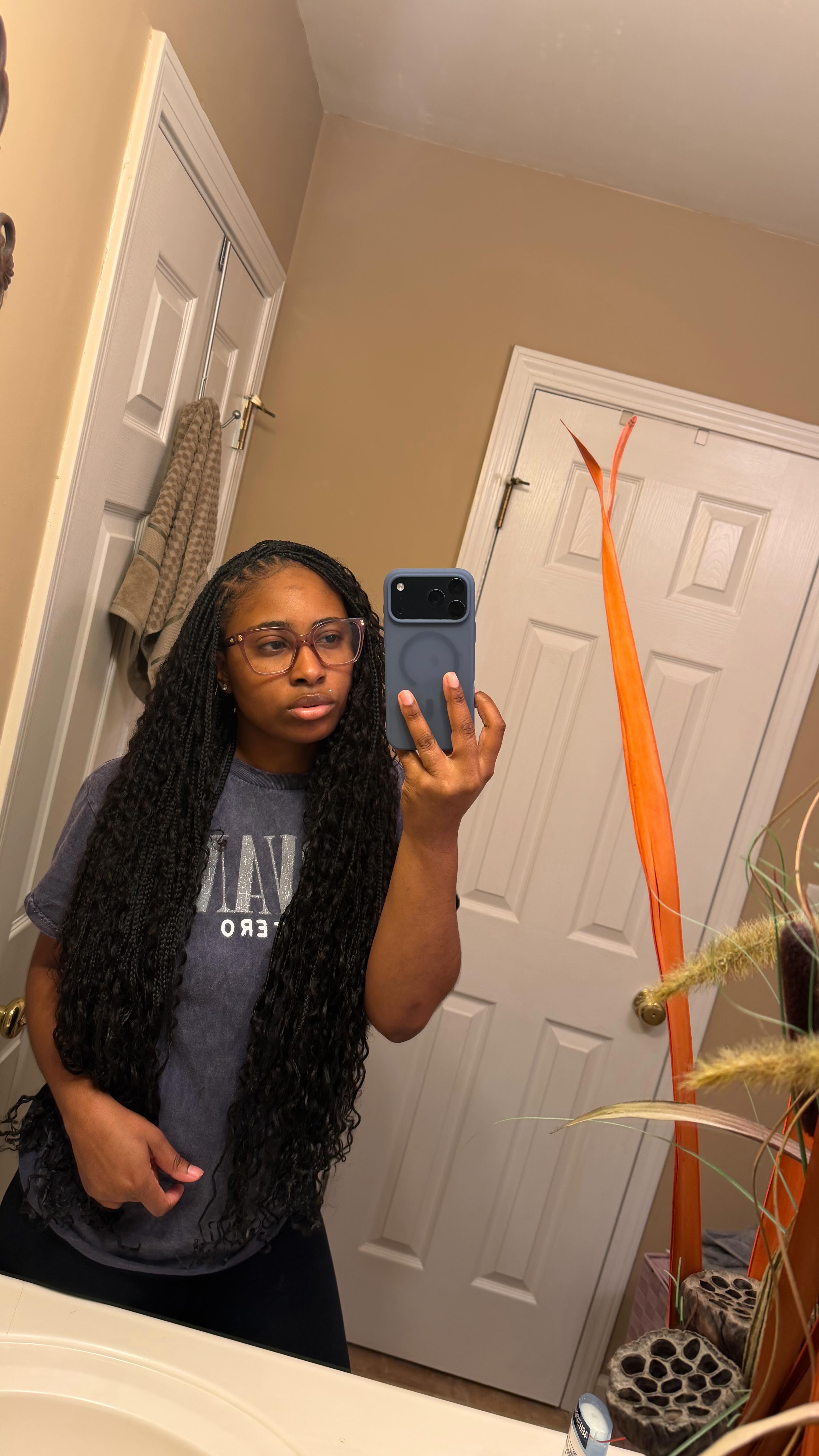 You’re a braider and don’t have the patience to do small boho knotless in your own head so you go sit in somebody else chair and she delivered. Thank you @Lovely Dia Dia , I love my hair ! & I used Burmese curly hair from @Ygwigsus #fyp #smallbohoknotless #atlanta