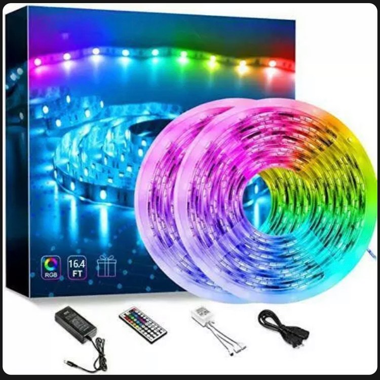 In stocks - Led Strip Lights 16.4ft RGB Led Room Lights 5050 Led Tape Lights Color Changing. DM or call us to place your order. #ledlights #decorativelighting #ledlighting #ledlughtstrip #procutmultimedia #sale