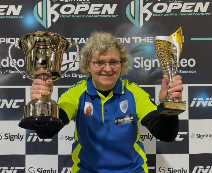 🎯 LADIES CHAMPION (From Lithuania)
🏆 Dalia Kuprinskiene @daliaverke becomes the @signvideo UK Open Deaf Darts Ladies Champion 2026.
#UKOpen #DeafDarts #DDO #DeafSport