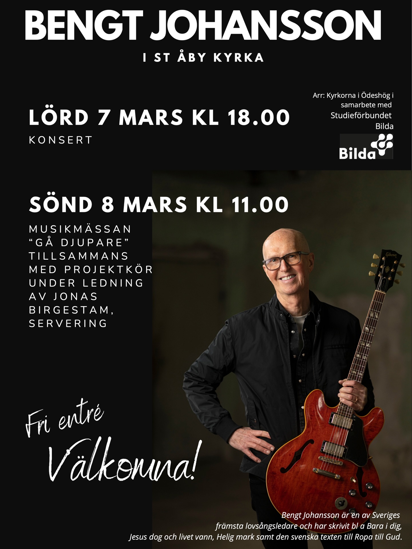 Hoppas vi ses ikväll kl 18 och/eller imorgon kl 11 i Stora Åby Kyrka☺️