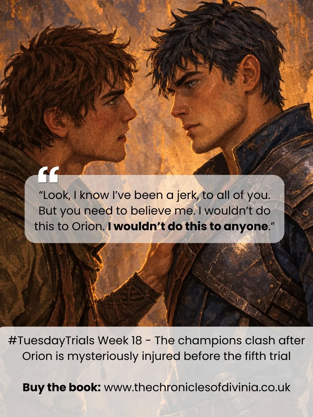 Relationships begin to unravel in Chapter 17 - A Shattered Accord, as we start to move towards the final phase of the book. Just two trials remain and a mystery grips Concordia - who attacked Orion?
#TrialsOfDivinia #FantasyBooks #IndieAuthor #Bookstagram #BookTok
