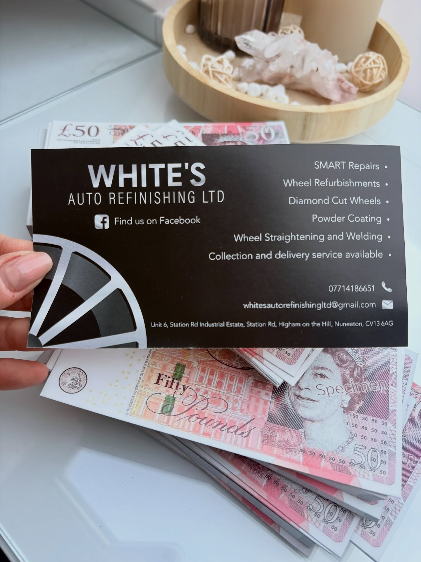 I haven’t suddenly stumbled upon bundles of money (unfortunately) but these have been designed with £50 notes on one side (labelled as specimen), design to make an impact.