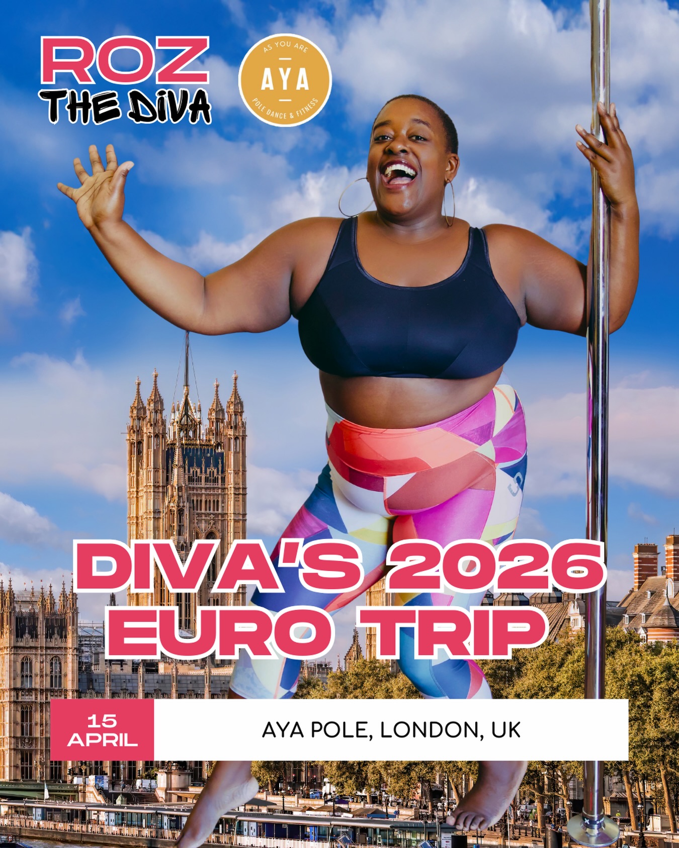 ✨ Wednesday 15th April ✨ One month to go! 🚨
We’re so excited to have Roz at AYA as part of her Diva’s 2026 Euro Trip 💫
A little reminder for you 👀 If you’ve been thinking about booking… this is your sign 🔥
🔹Plus Size Pole Dancing | 6pm to 8pm focuses on technique, confidence and inclusive coaching so you can move with freedom and feel supported-suitable for Instructors & Students.
🔹Inverts 101 | 8.15pm to 9.45pm introduces the foundations of getting into the air and helps you refine your technique at any level.
Click the link in our bio to book🔗
#AyaPole #DivaEnergy