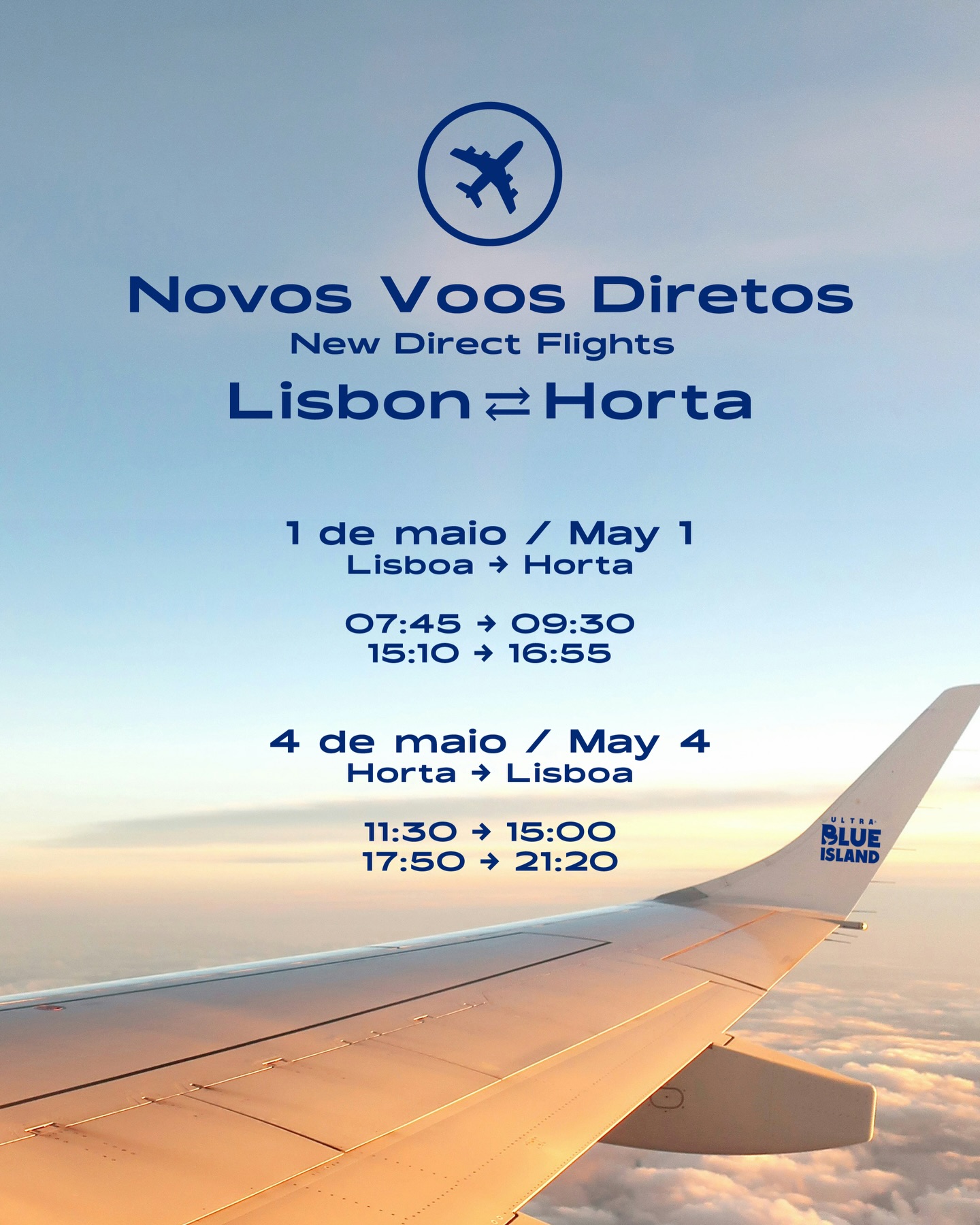 ✈️ Atualização de Voos Lisboa ⇄ Horta
Temos uma excelente notícia para facilitar a sua chegada ao Faial.
Foram adicionados voos diretos entre Lisboa (LIS) e Horta (HOR) nas datas chave do evento.
Aproveite estas ligações diretas para otimizar a sua viagem e focar no que realmente importa, a sua aventura no Azores Trail Run.
🇬🇧
✈️ Lisbon ⇄ Horta Flight Update
We are excited to share great news to make your arrival to Faial easier.
New direct flights between Lisbon (LIS) and Horta (HOR) have been added on the key dates of the event.
Take advantage of these direct connections to optimize your trip and focus on what truly matters, your Azores Trail Run adventure.
#AzoresTrailRun #Faial #TrailRunning #Açores #ultratrail