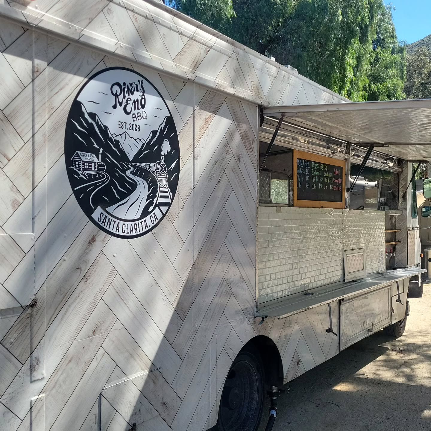Rivers end pub and barbecue will be at what the truck in Santa Clarita 5 point community.This Saturday, March 7th from 3 to 9.If you haven't tried our barbecued , come see what you're missing out on
