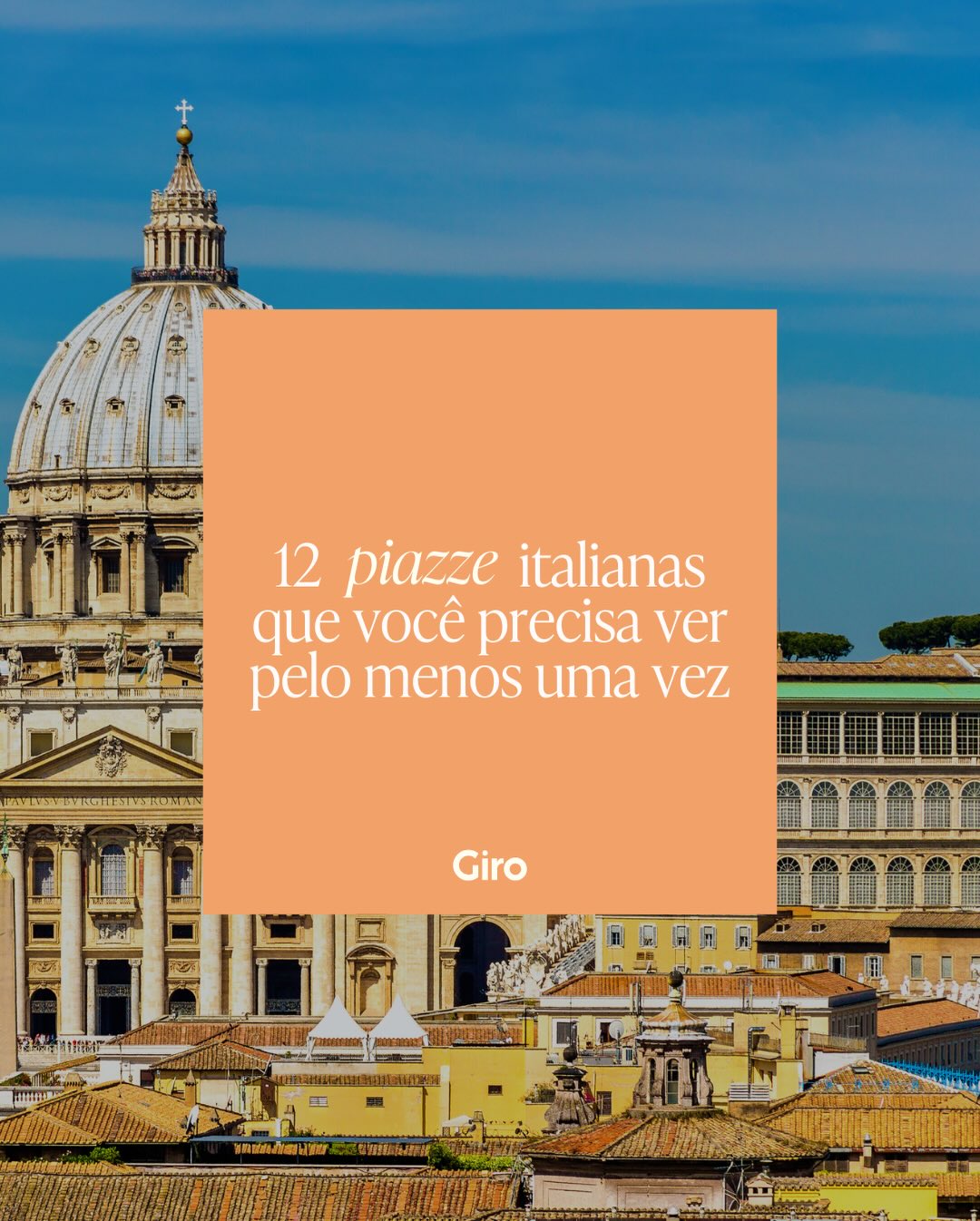 Na Itália, a piazza é muito mais do que um espaço urbano, é o coração das cidades ❤️🏘️
É ali que as pessoas se encontram, conversam, atravessam o dia, celebram, vivem.
Cada piazza italiana conta algo sobre a história, a arquitetura e o espírito do lugar.
Passar por essas piazze faz parte de qualquer viagem pelo país. São espaços que atravessam séculos e continuam sendo o centro da vida das cidades.
Se você quer viver a Itália dessa forma, a Giro desenha o itinerário ideal para a sua viagem 🧡
Ps: não por acaso nos chamamos Giro in Piazza 😉
#dicasdeviagem #conhecendoitalia #roteirodeviagem
