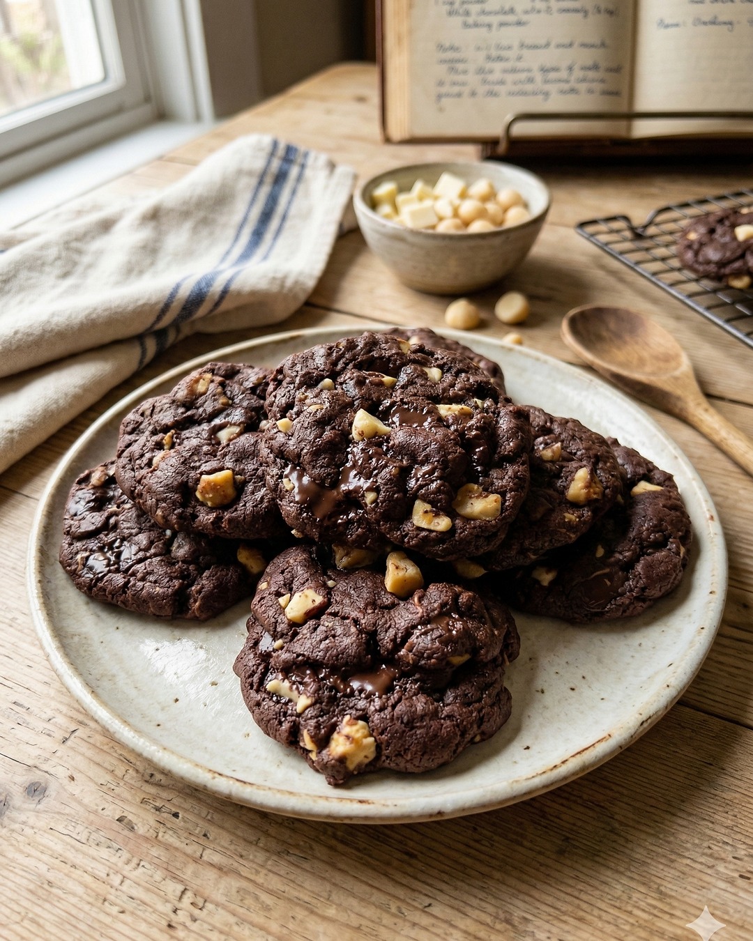 Double Chocolate Macadamia Chunk Cookies — a simple, family-friendly weekend bake that everyone can help with 🍫🥜 Put the screens away and make memories (and cookies). Link in Bio
#BakingWithKids #WeekendBaking #Cookies #DoubleChocolate #Macadamia #EasyRecipe #HomeBaking
