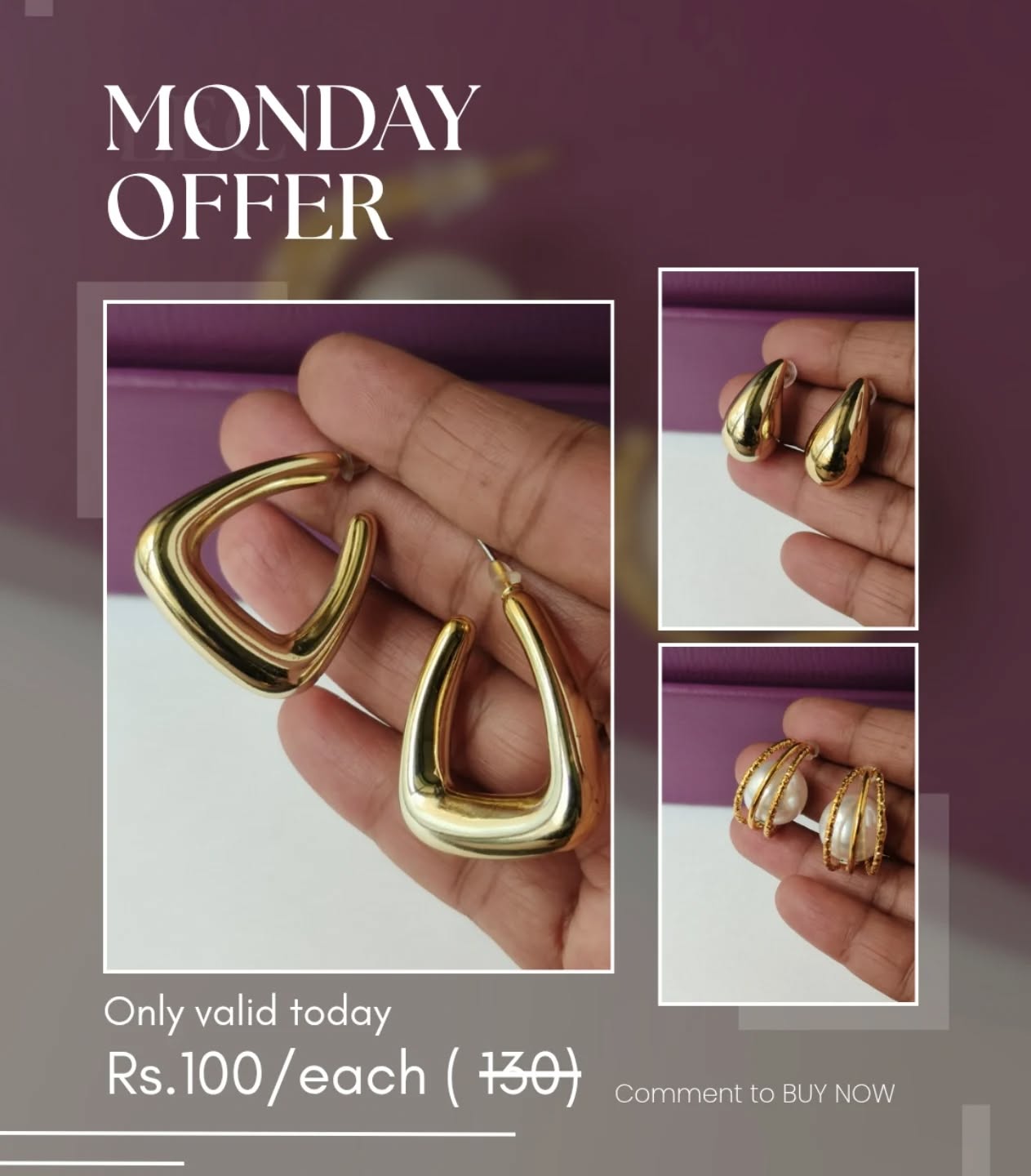 Monday Special Offer ✨
SOLD OUT
Every design just ₹100
Single unit available – once it’s gone, it’s gone!
Beautiful curated jewellery pieces waiting to find their new owner. Perfect to add something unique to your collection.
Comment “Mine” or DM to book your piece.
#MondayOffer #JewellerySale #HandmadeJewellery #BudgetJewellery #StatementJewellery CraftKhazana JewelleryLovers UniqueDesigns Curated jewellery LimitedStock