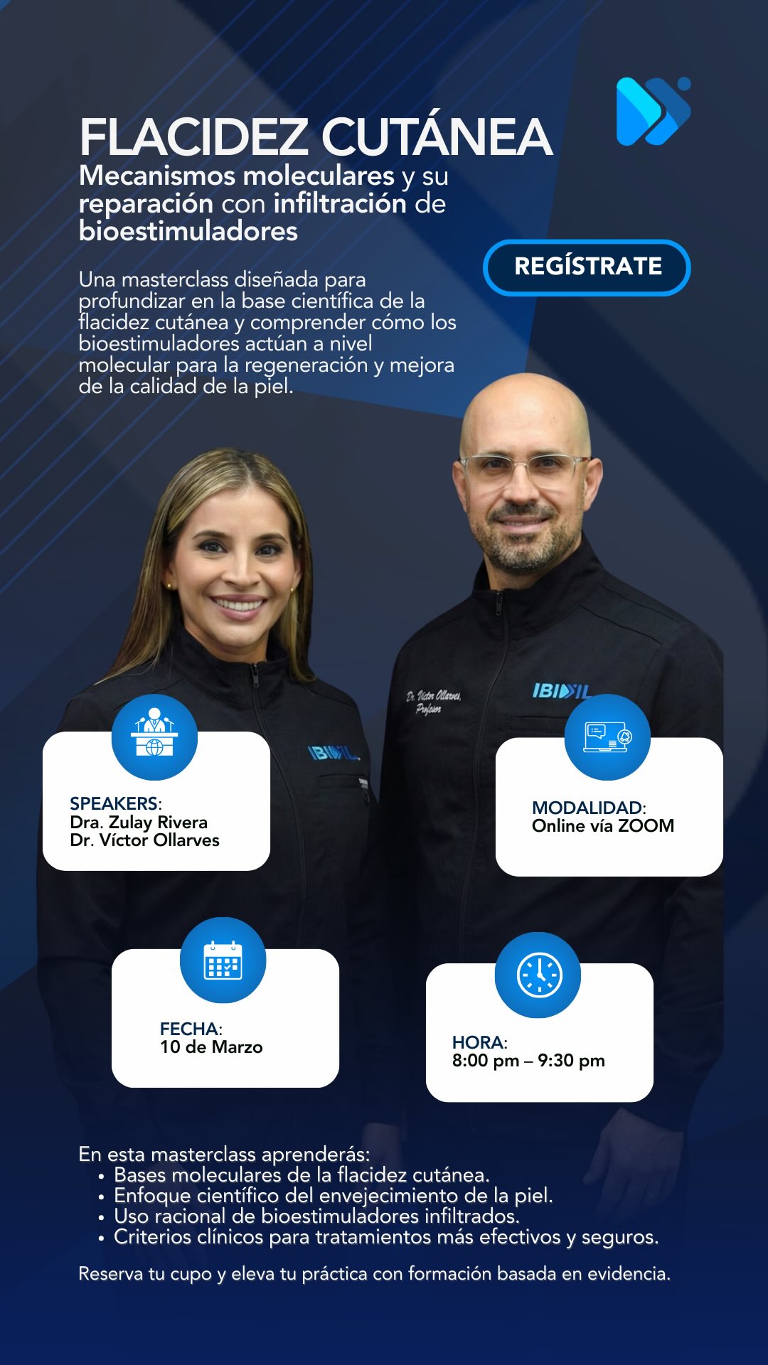 La flacidez cutánea no se aborda solo “rellenando” o repitiendo técnicas sin criterio. Se comprende desde su origen.
En esta masterclass vas a aprender a entender la base molecular de la flacidez, cómo actúan los bioestimuladores a nivel tisular, cuándo indicarlos con más precisión y qué criterios clínicos te ayudan a lograr tratamientos más seguros, racionales y efectivos.
Si quieres elevar tu práctica con formación basada en evidencia y tomar mejores decisiones, este es el momento.
Comenta Flacidez y te enviamos la información para inscribirte. 💬 👇