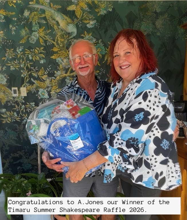 Congratulations to our Raffle Winner of the Timaru Summer Shakespeare gift basket.