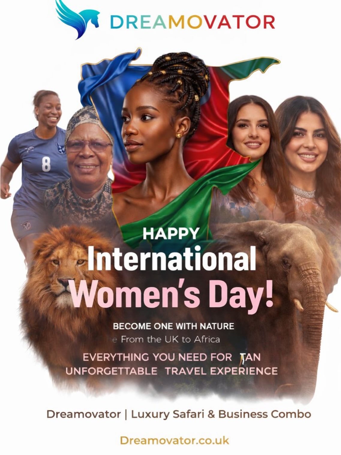 Happy International Womenās Day to all the incredible women out there! š
This is your sign to book that trip. Go from the UK to Africa and become one with nature. šļø
Experience the ultimate Luxury Safari & Business combo with Dreamovator. Unforgettable travel experiences start here.