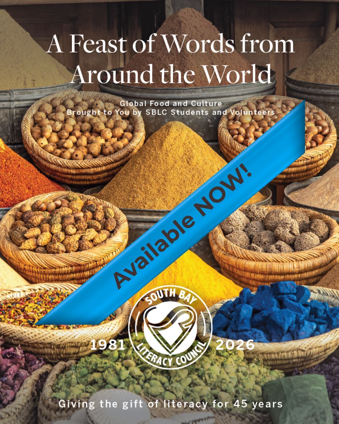 Our 45th anniversary cookbook is now available.
*A Feast of Words from Around the World* celebrates the many cultures that shape the South Bay Literacy Council community.
Inside you’ll find global recipes, stories from contributors, and traditions shared by our volunteers and learners.
The cookbook is **$25 plus tax and shipping** and can be ordered now at https://www.southbayliteracy.org
Local supporters may also choose **two pickup options** to avoid shipping.
#SouthBayLiteracy
#AdultLiteracy
#CulturalExchange
#SouthBayLA
#TorranceCA