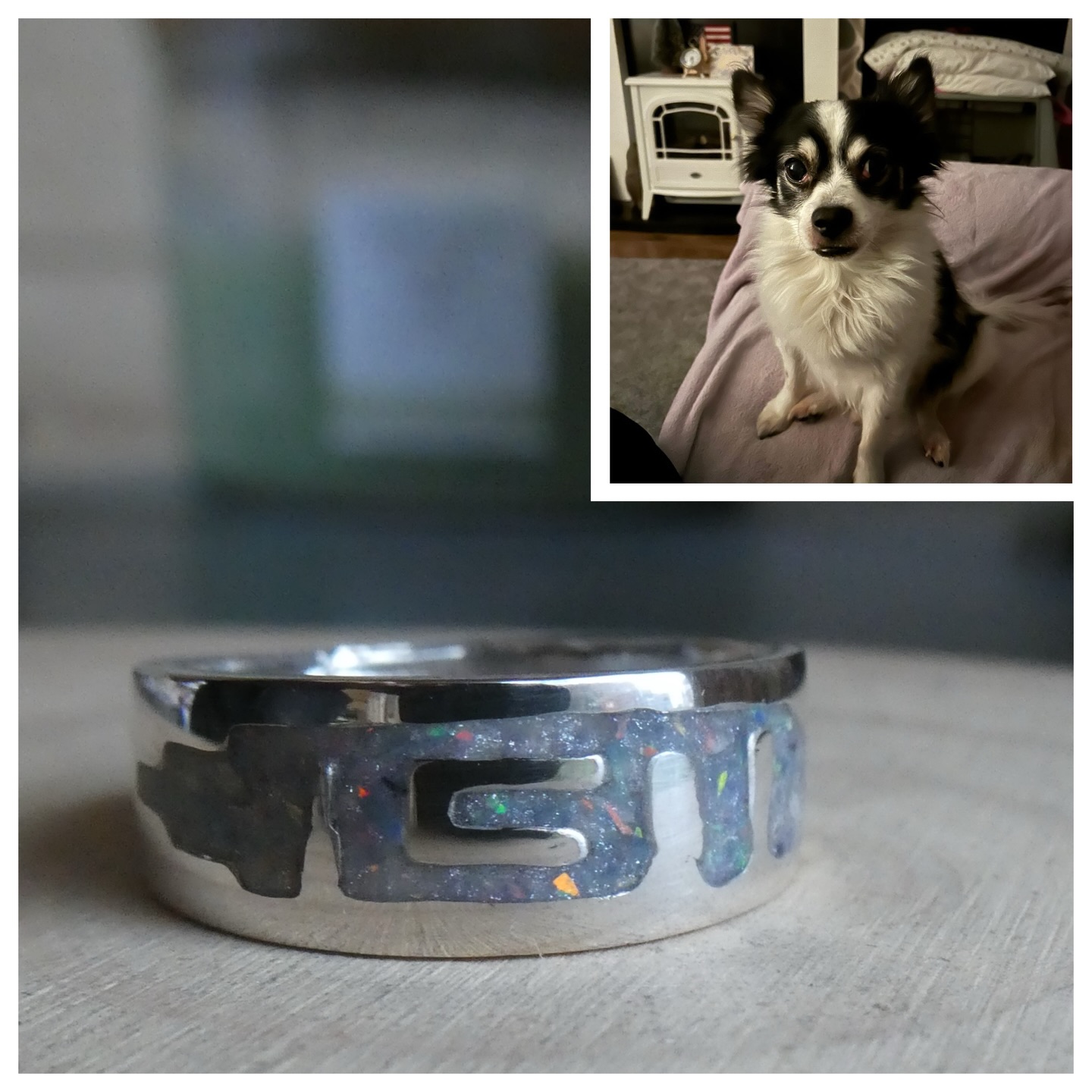 This special ring already carried a story of its own. Originally bought years ago on a Native American reservation and set with petrified bark, it was a piece Shirley had treasured for a long time.
When the original inlay was lost, she chose to give the ring a new meaning. It’s now carefully filled with the ashes of her much-loved dog, Louie — transforming it into a lasting way to keep him close every day.
Sometimes the most meaningful jewellery isn’t brand new… it’s the pieces that continue their story. 🐾
#PetMemorialJewellery
#AshesIntoJewellery
#KeepThemClose
#PetLossSupport
#MemorialJewellery