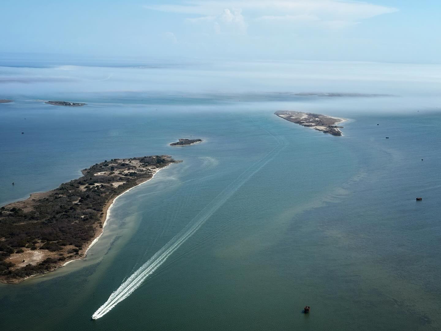 Some serious foggy days lately - and a disappearing Oregon Inlet Bridge. Beautiful, though and appreciate those ferry captains and delivery trucks persevering. Ocracoke appreciates you!