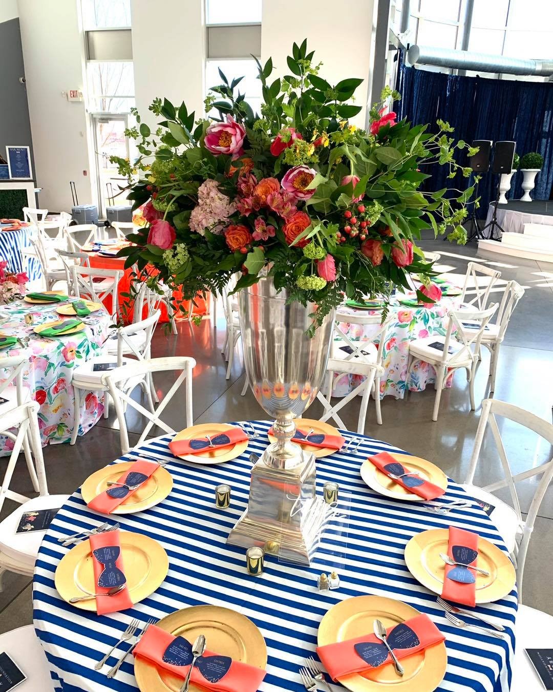 #flashback to last year when we brought the Derby to Indiana! We are swooning over these bright colors today. #dallara #corporategala #fundraiser #kentuckyderby #spring #blissevents