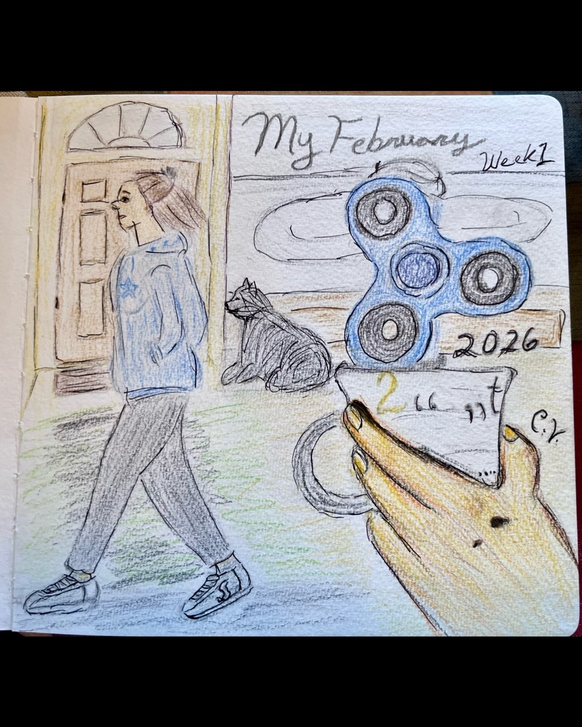 I’ve finally completed @sdionbakerdesign’s “My February” art challenge! Technically I finished at the end of February with drawing out my weeks per page but many of the pages still needed color.
It was this week of March, where I had the time to focus on coloring these pages. Interesting enough the weekend of the start of my Spring Break as an adjunct professor. I love finding creative ways to spend my Spring Break. I found past opportunities with nature photography, which I hope to do again very soon.
I loved how flexible this challenge was. The prompts inspired me to create puzzle pieces that would be put together onto the page. Sometimes I revised a few of them to include what was going on during my month of February, while still focusing on aspects that are, or were, mine. If you know, you know.
Did you know that my latest poetry books also feature a bit of my visual art? I hope to continue to do so with my next poetry book. It’s a wonderful opportunity to blend both of my passions. You can find my latest poetry books, DIVE WITHIN and PONDERING REFLECTIONS, through Amazon. #GreekLatina #IndiePoet #IndieArtist #SketchbookArt #ArtJournaling